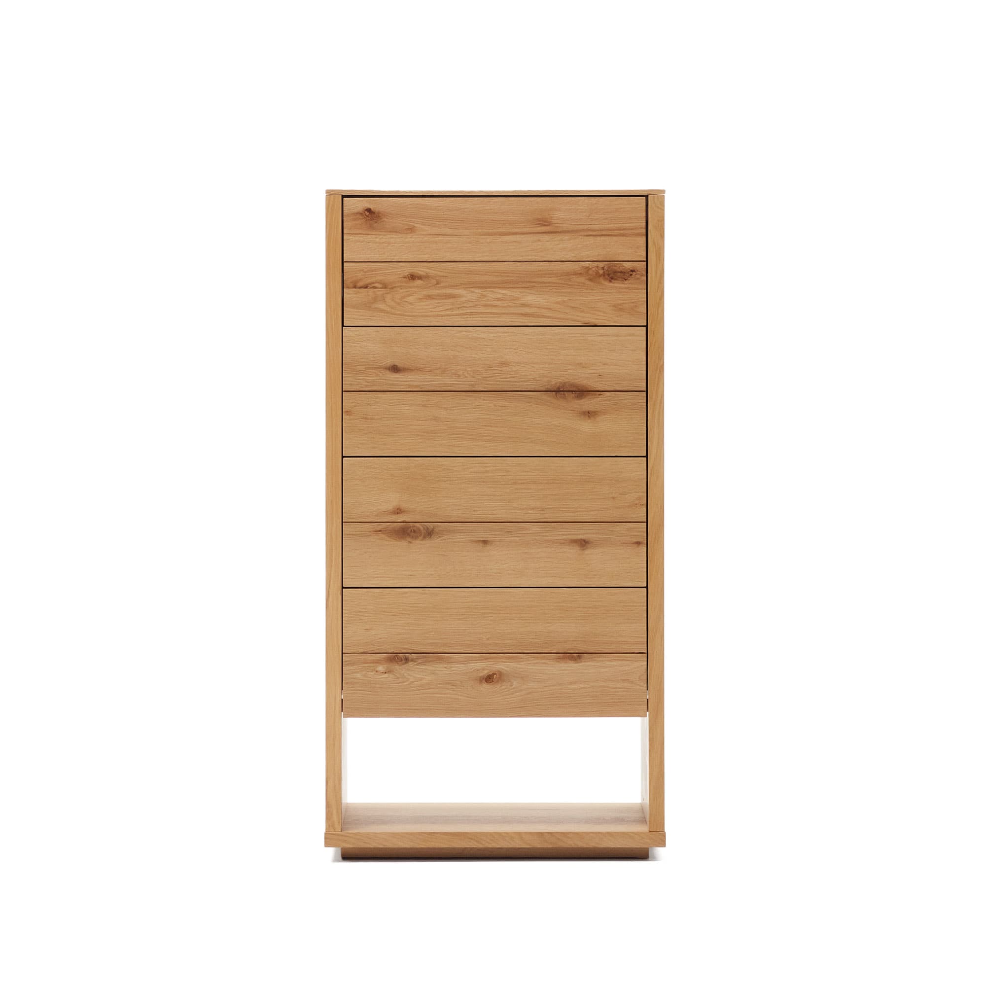 KAVE HOME Alguema byrå med 4 lådor i ekfaner med naturlig finish, 60 x 120 c