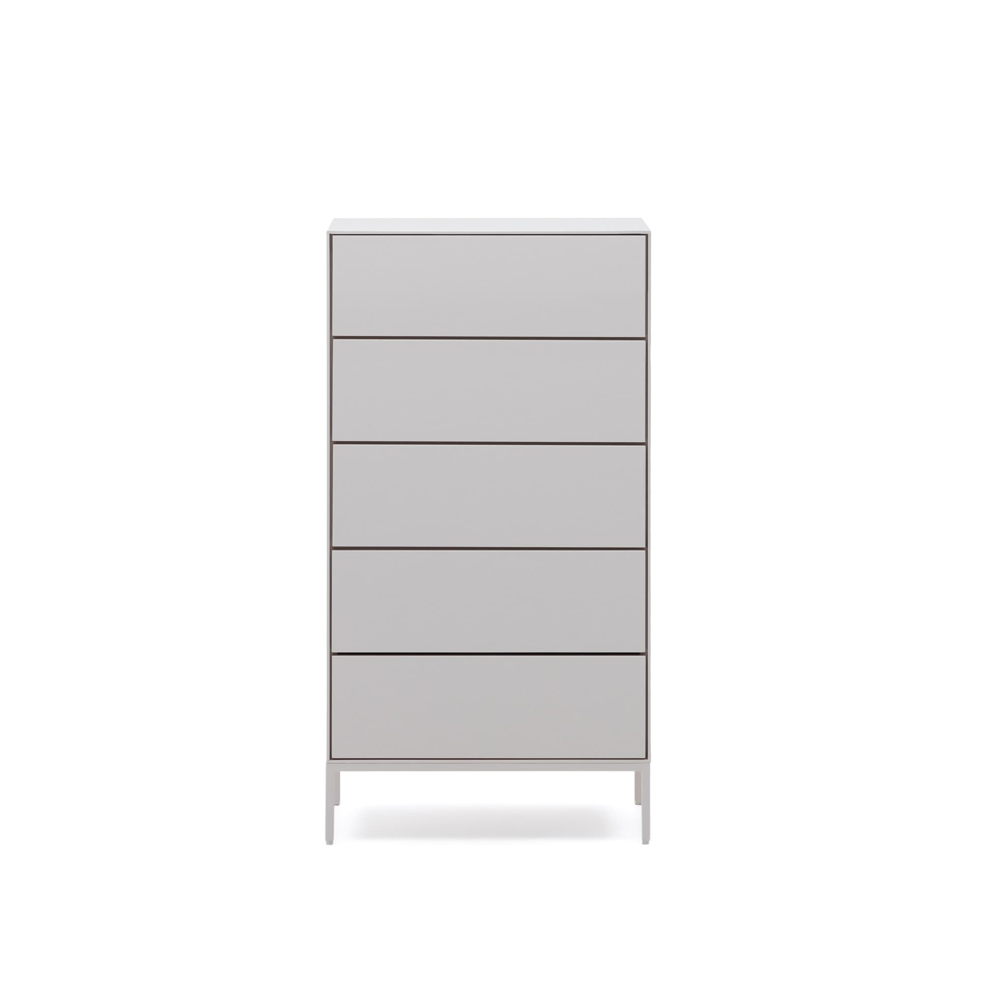 KAVE HOME Vedrana byrå med 5 lådor vitlackerad MDF 60 x 114 cm