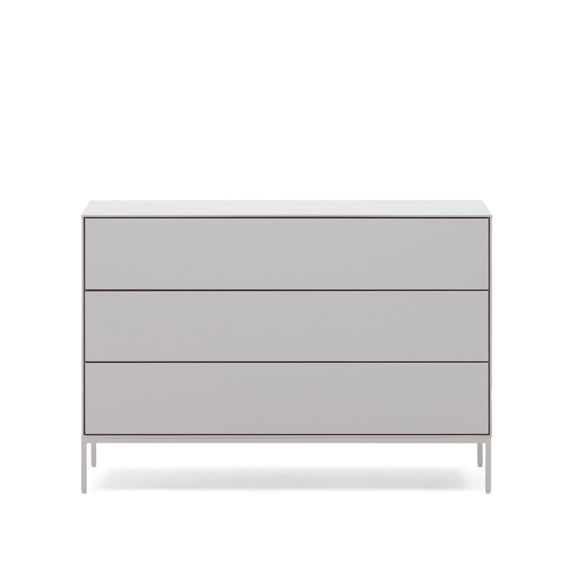 KAVE HOME Vedrana byrå med 3 lådor vitlackerad MDF 110 x 75 cm