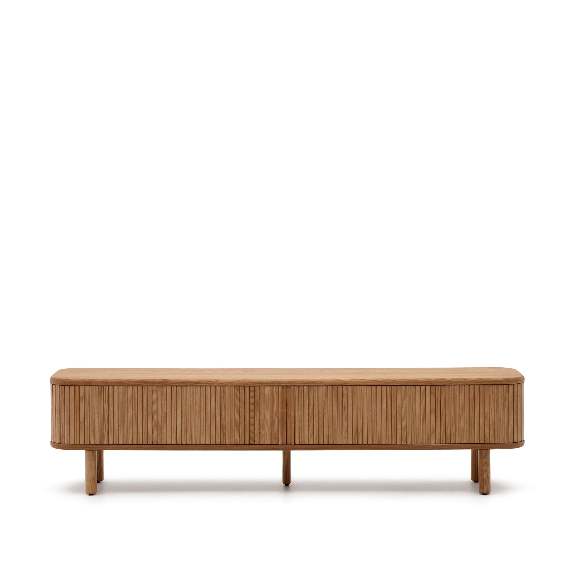 KAVE HOME Mailen 2-dörrars TV-bord i askfanér med naturlig finish 200 x 50 cm