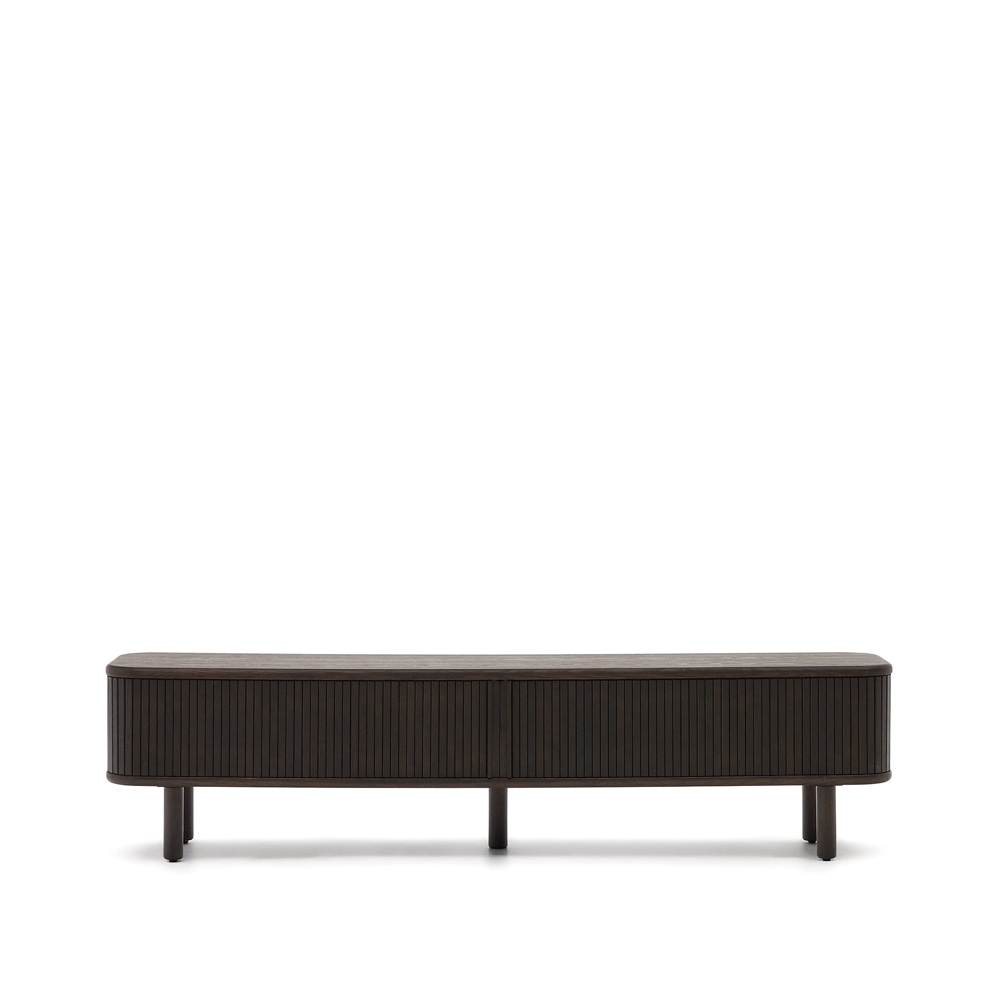 KAVE HOME Mailen 2-dörrars TV-bord i askfanér med mörk finish 200 x 50 cm