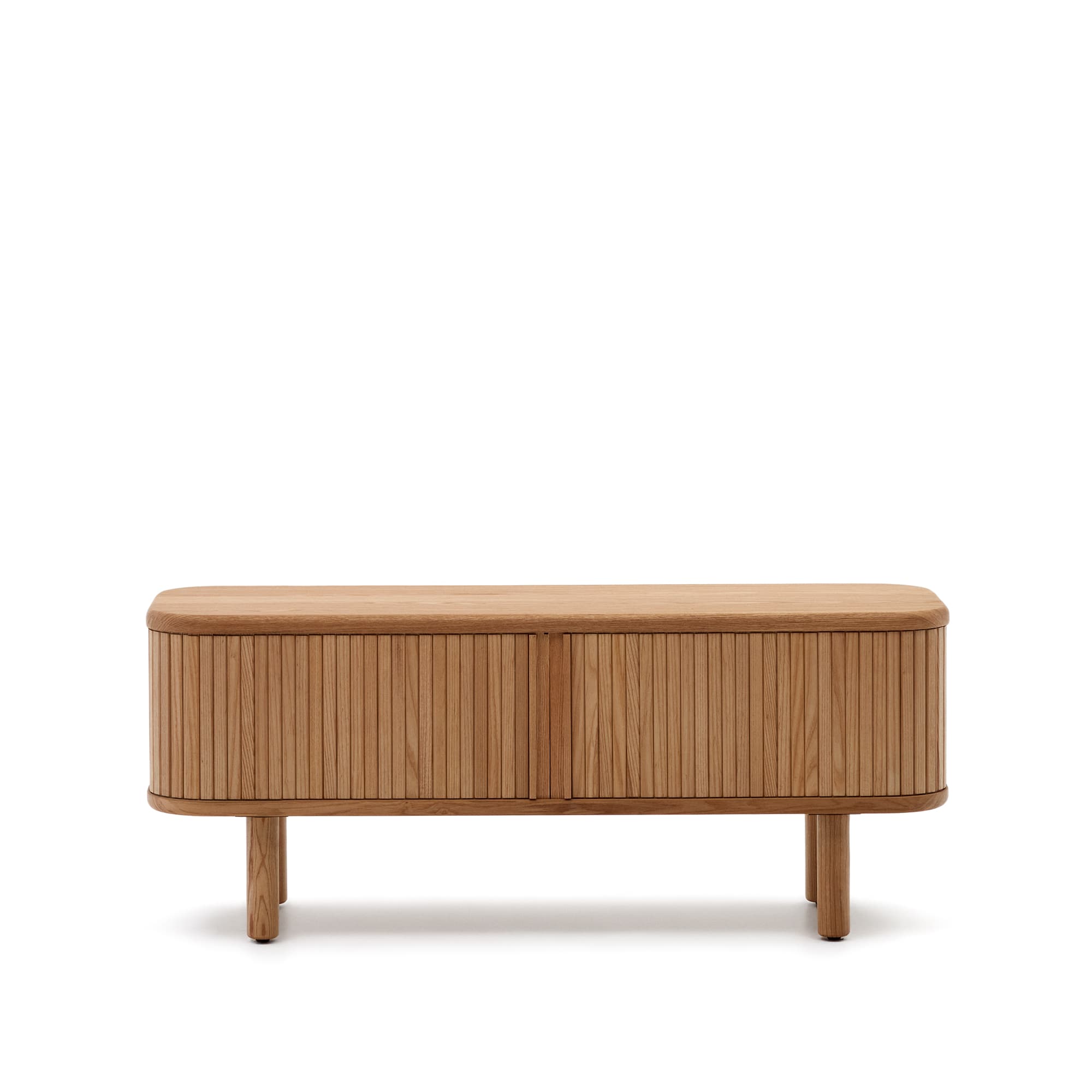 KAVE HOME Mailen 2-dörrars TV-bord i askfanér med naturlig finish 120 x 50 cm