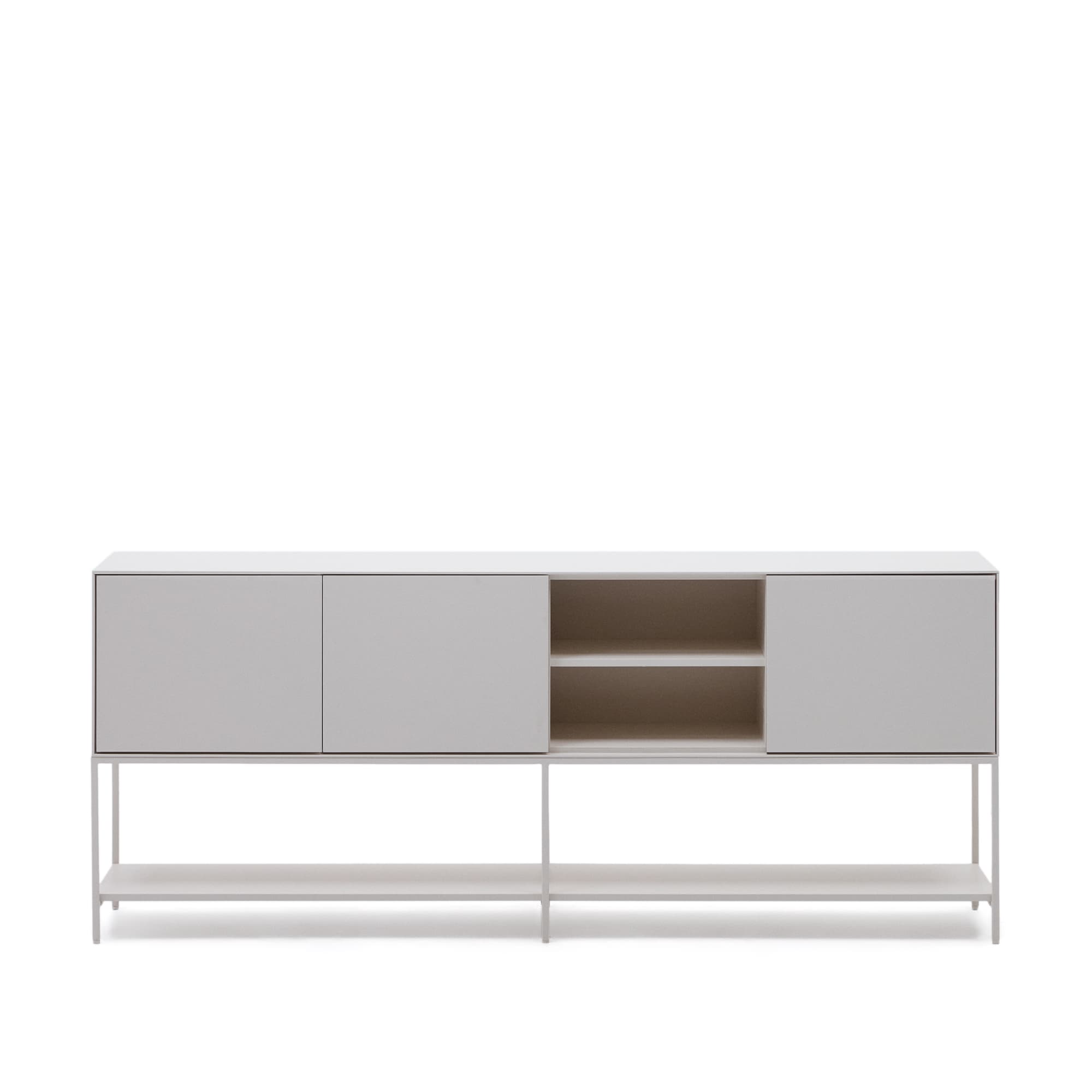 KAVE HOME Vedrana 3-dörrars skänk vitlackad MDF 195 x 80 cm