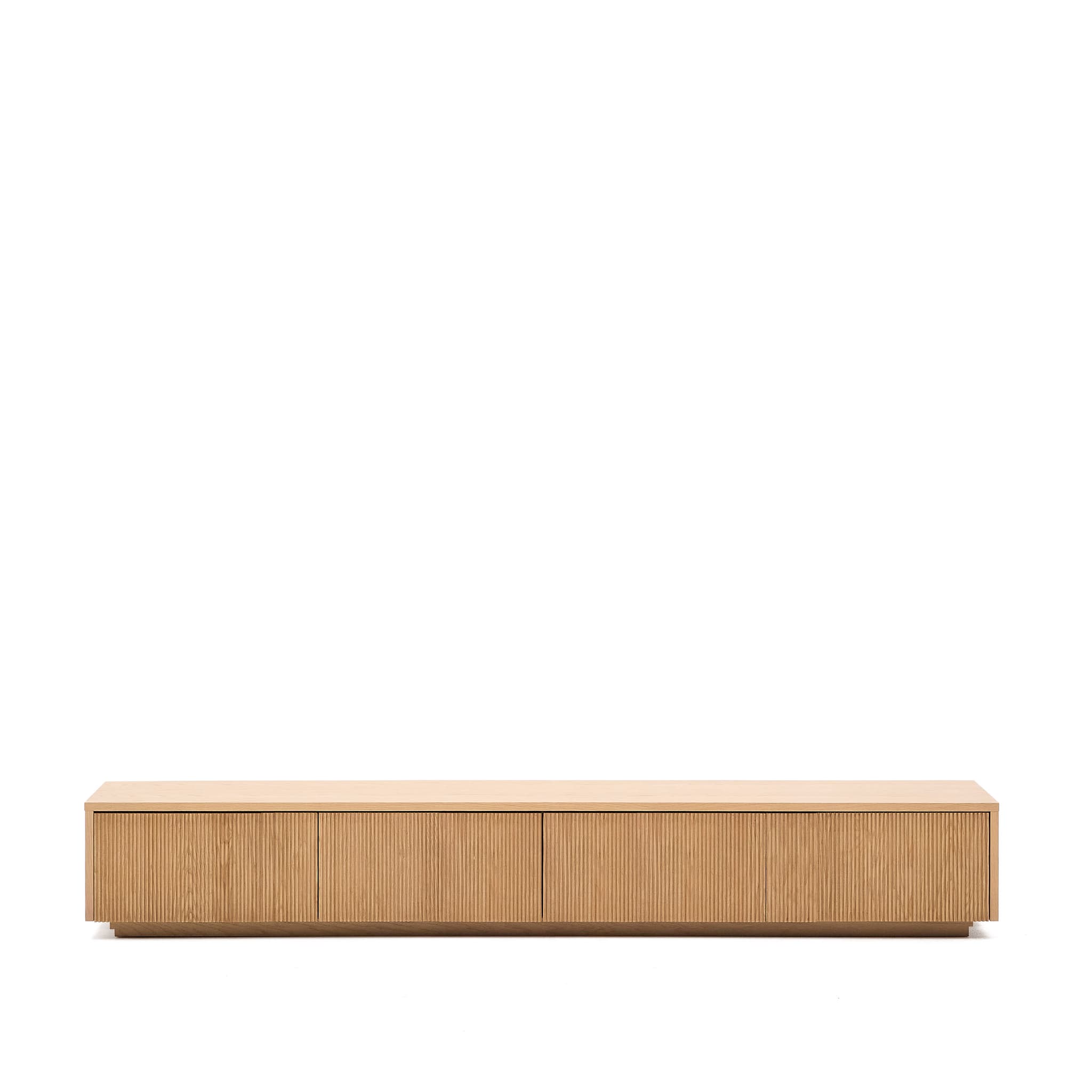 KAVE HOME Helvine TV-bord, m. 4 lådor - naturlig ekfaner (200x40)