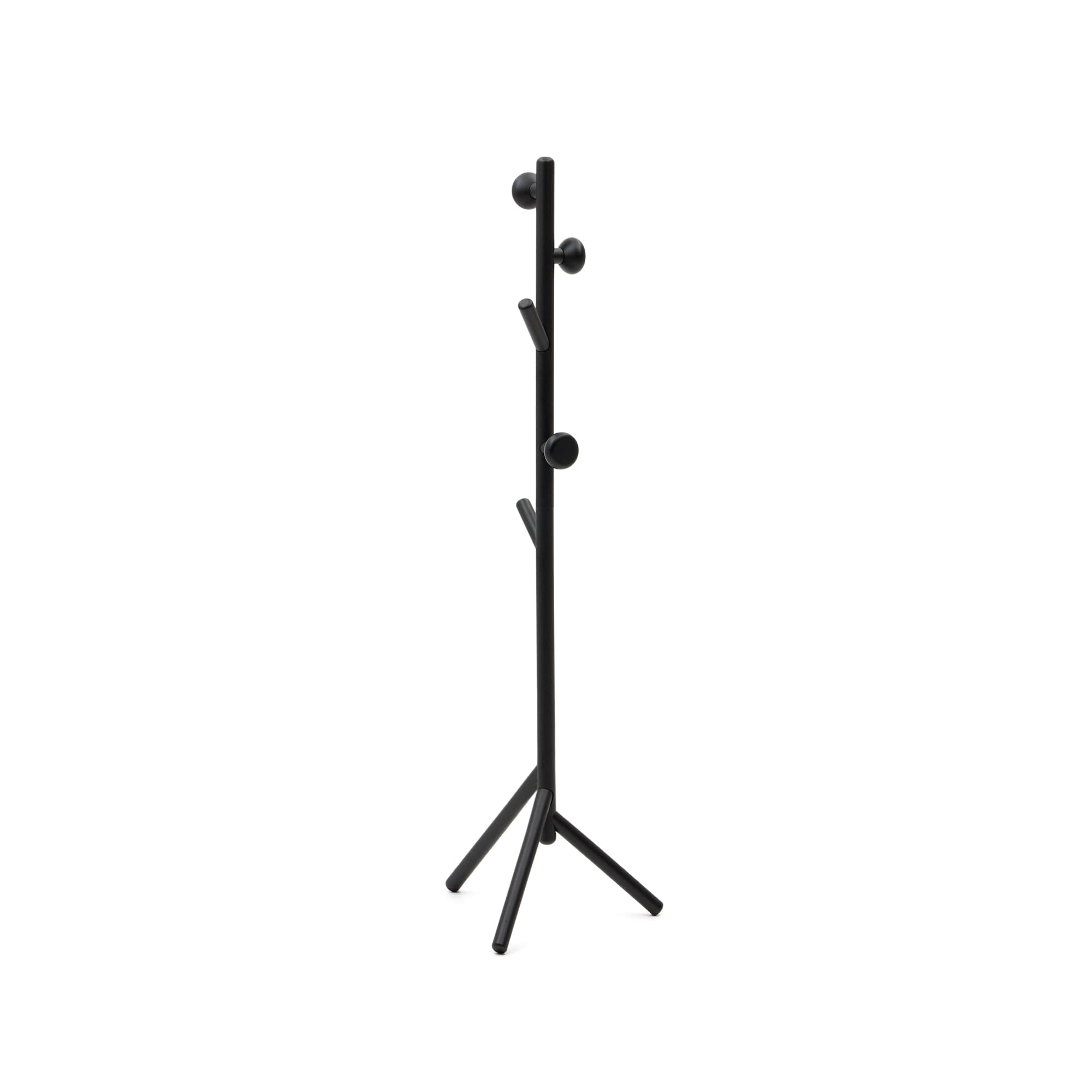 KAVE HOME Nadue klädhängare i massivt bokträ med svart finish 170 cm