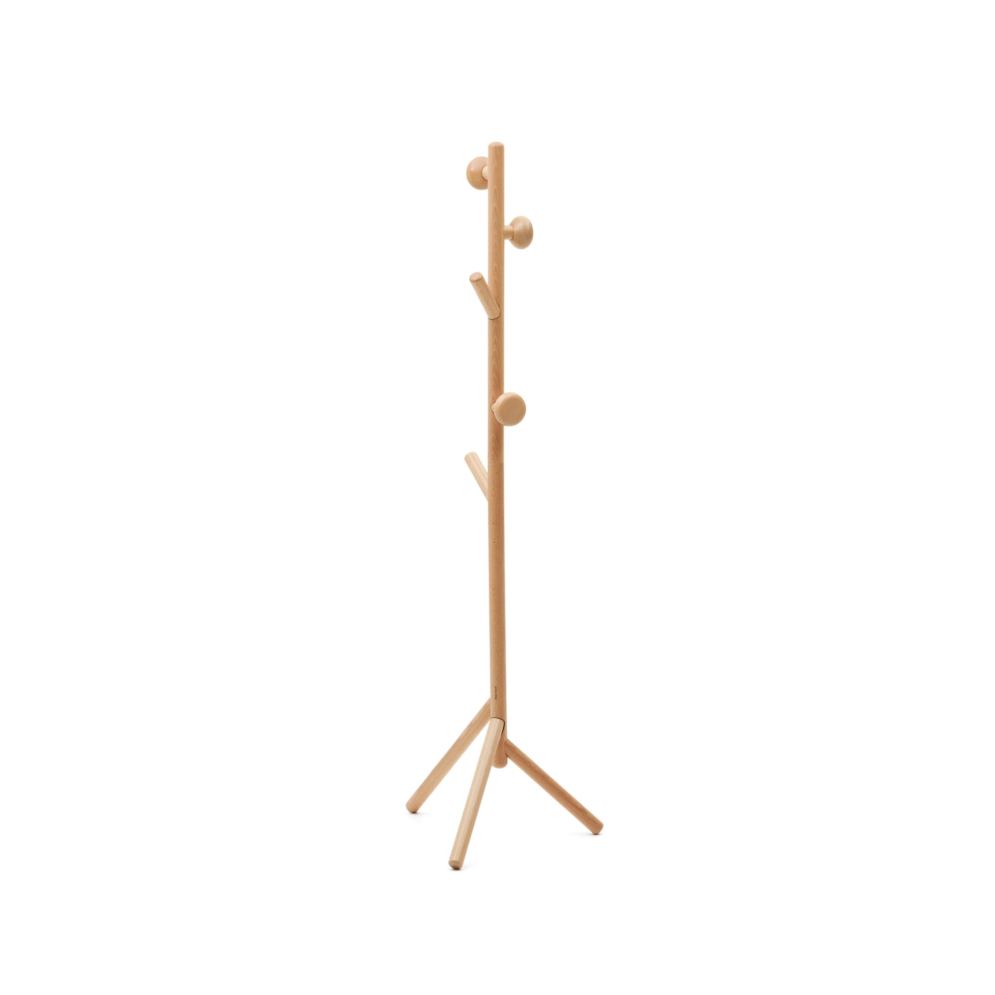 KAVE HOME Nadue klädhängare i massivt bokträ med naturlig finish 170 cm