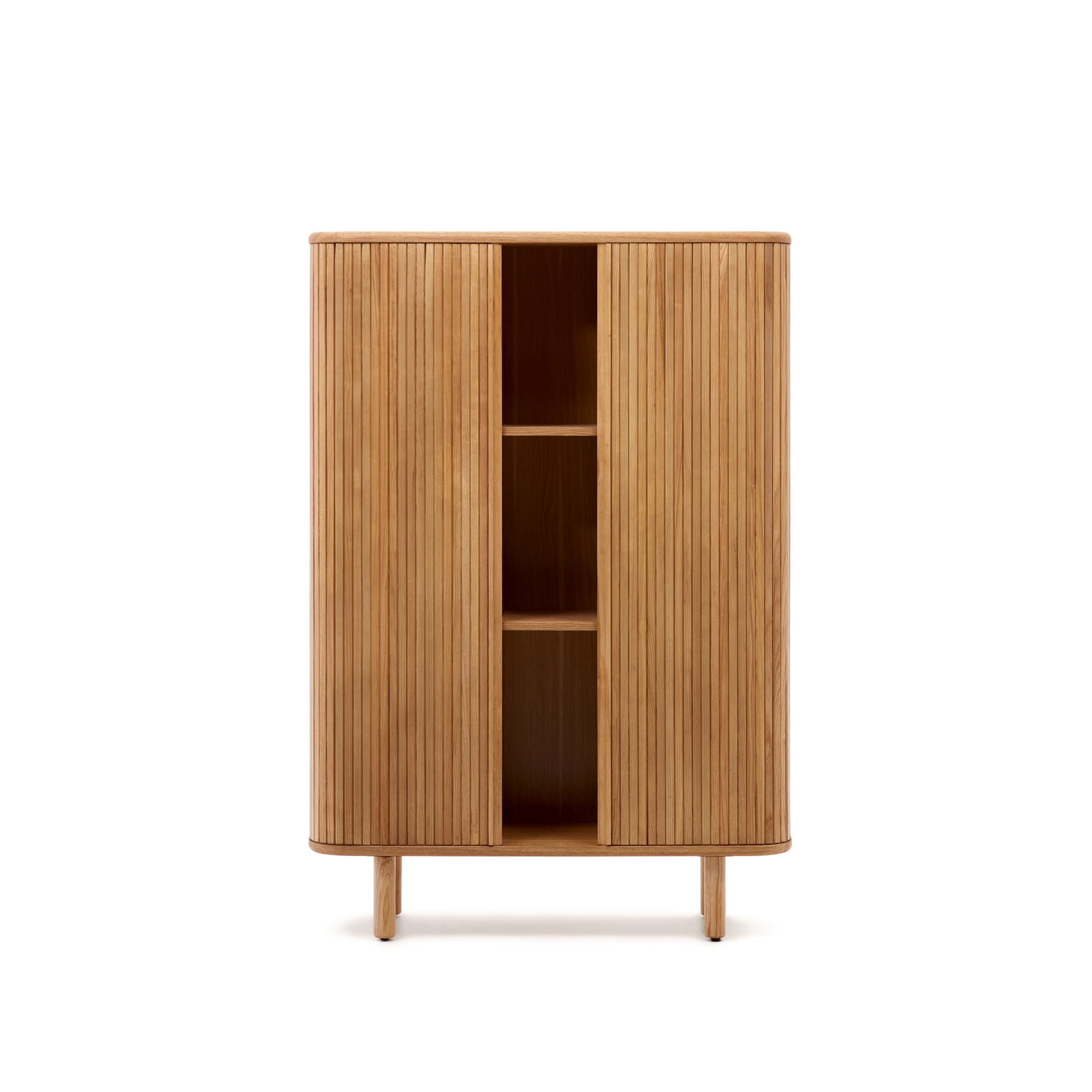 KAVE HOME Mailen 2-dörrars highboard i askfanér med naturlig finish 110 x 160 cm