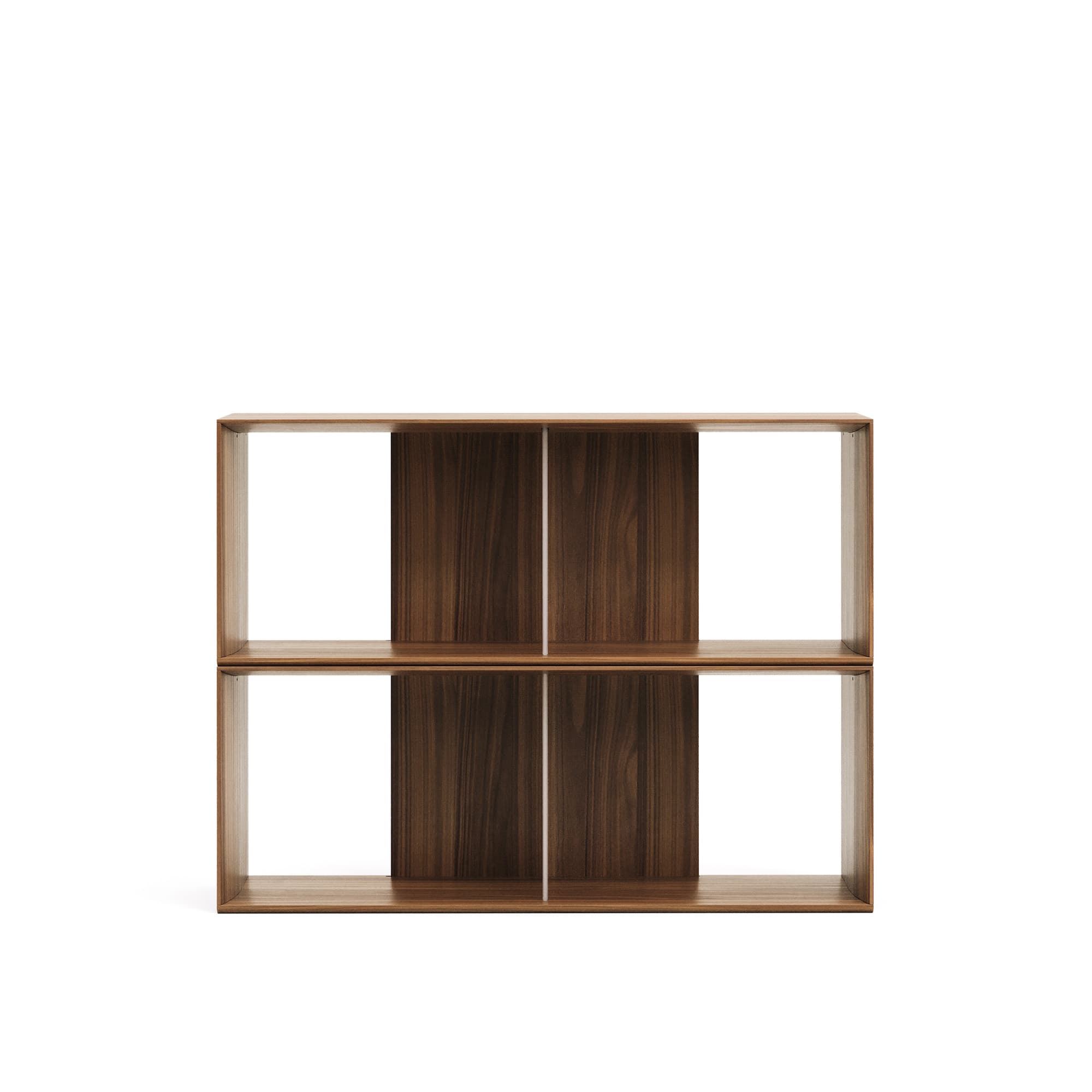 KAVE HOME Litto set med 2 modulhyllor i valnötsfaner, 101 x 76 cm