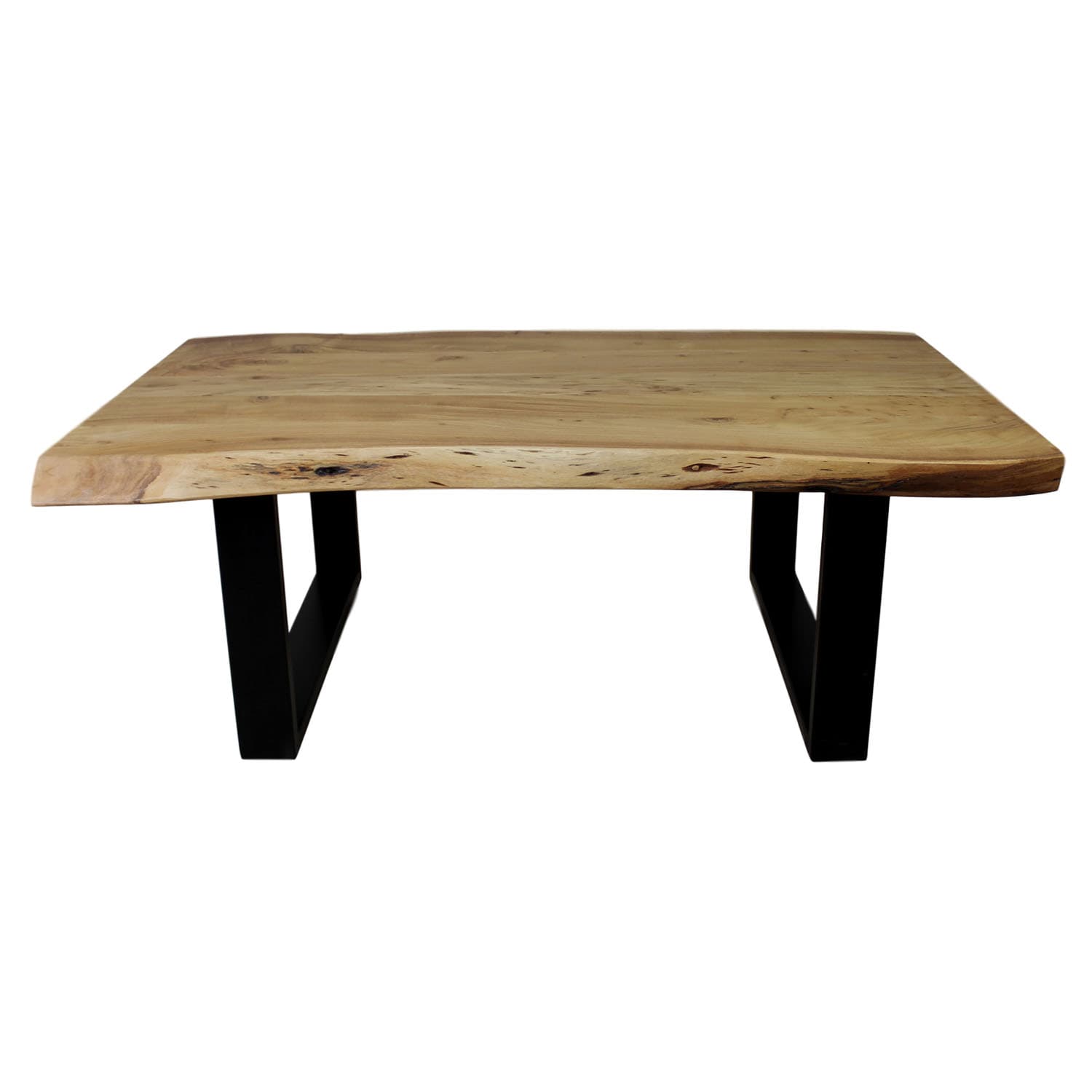 HSM COLLECTION SoHo Soffbord, Rektangulärt - Naturligt Akaciaträ och Svart Järn (120 x 60 cm)