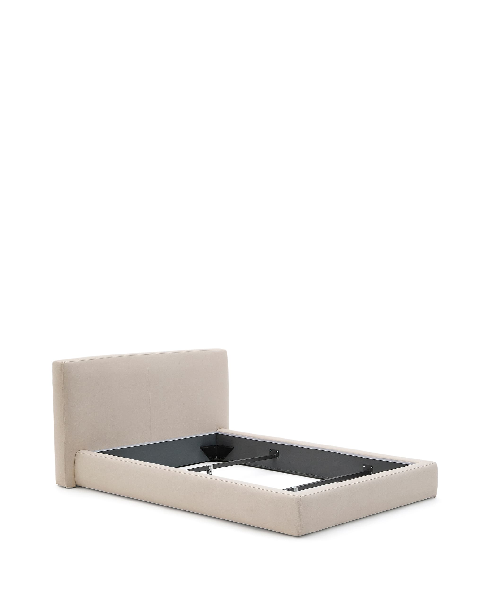KAVE HOME Beige Blocksäng med avtagbart överdrag för madrass 160 x 200 cm FSC Mix Credit