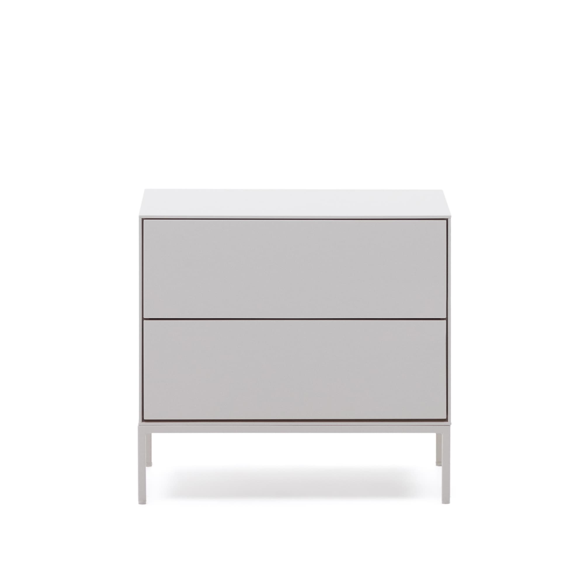 KAVE HOME Vedrana sängbord med två lådor vitlackerad MDF 60 x 55 cm
