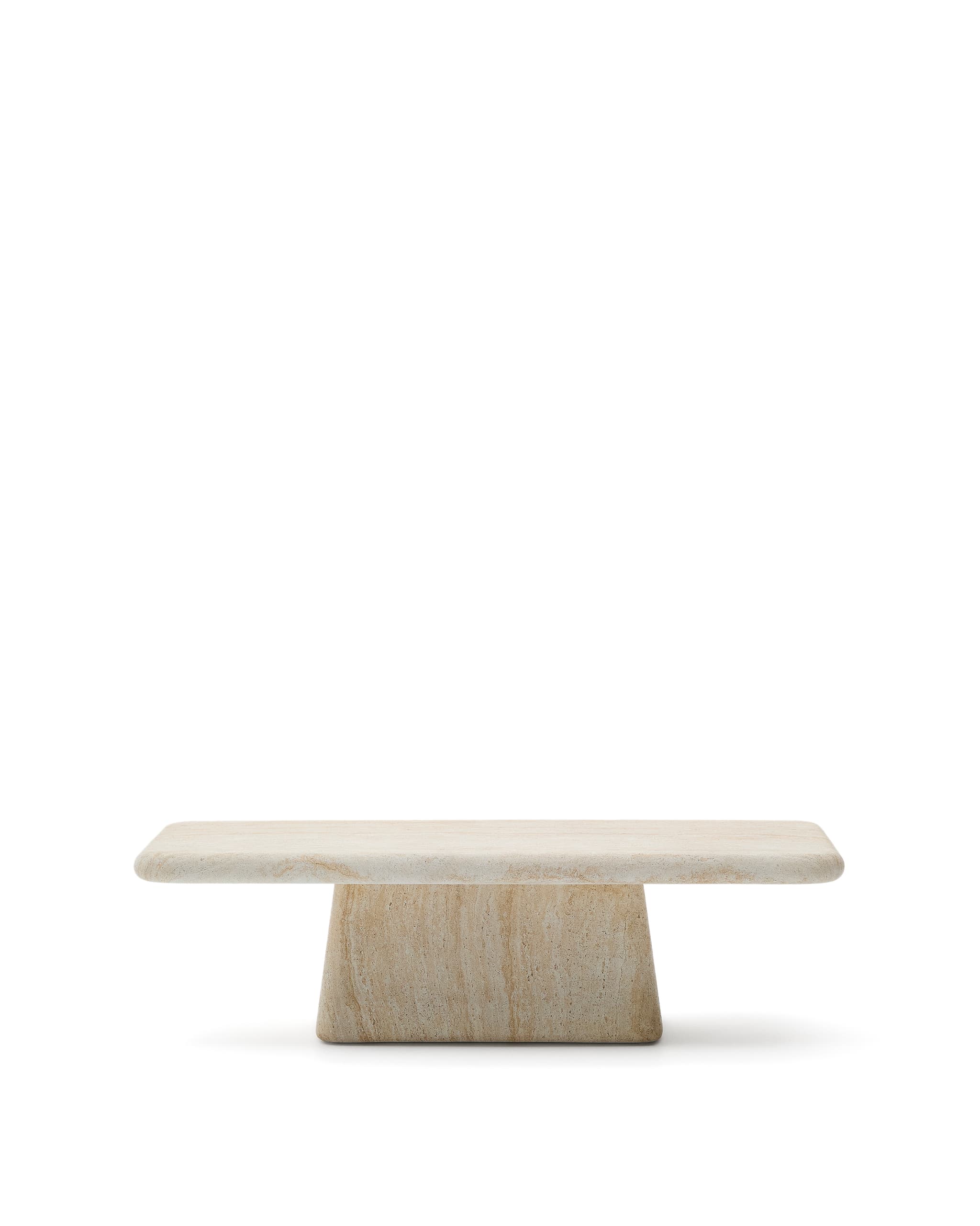 KAVE HOME Drasi soffbord i cement med travertineffekt 140 x 70 cm