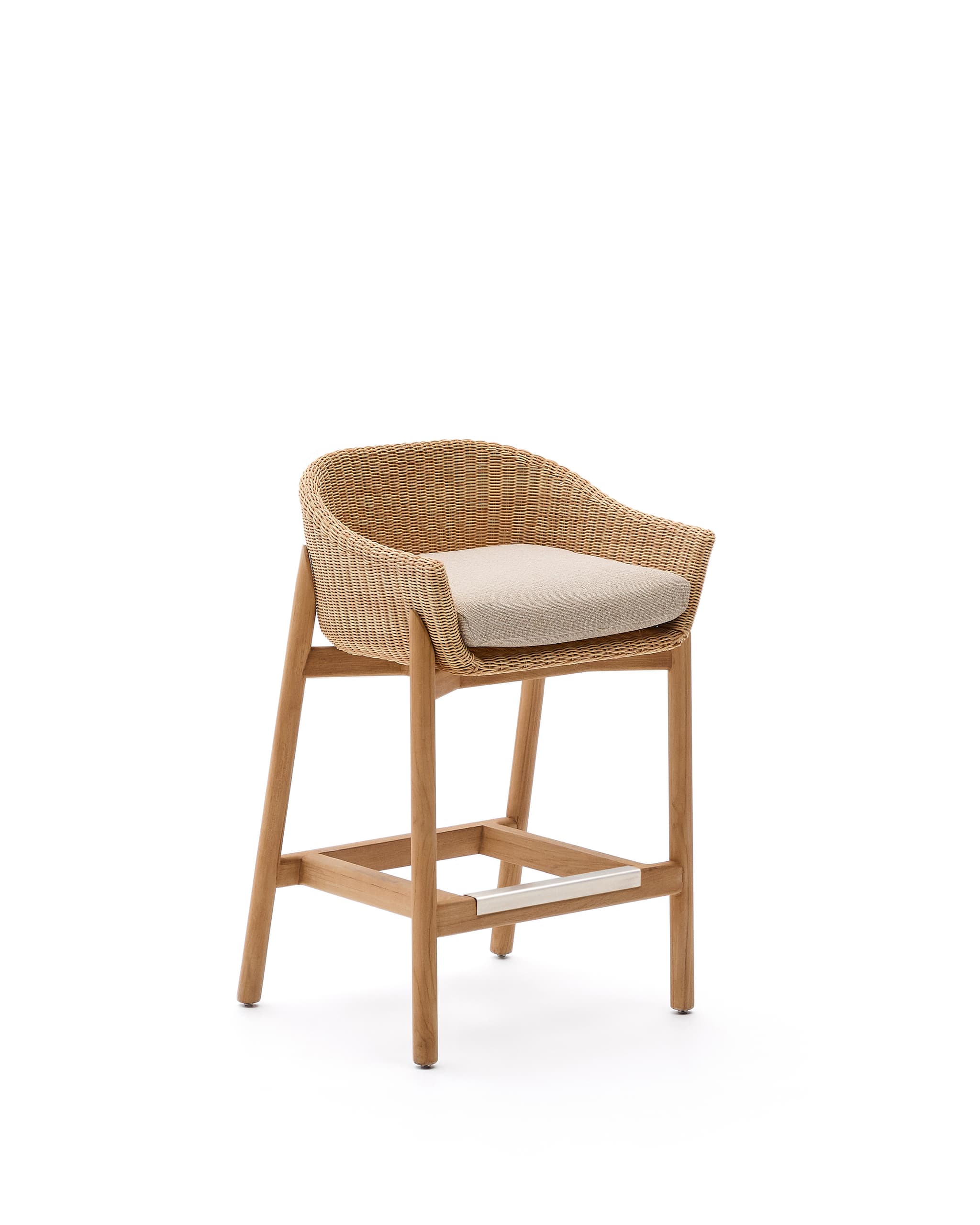 KAVE HOME Galea pall i FSC 100% massiv teak och syntetisk rotting 75cm