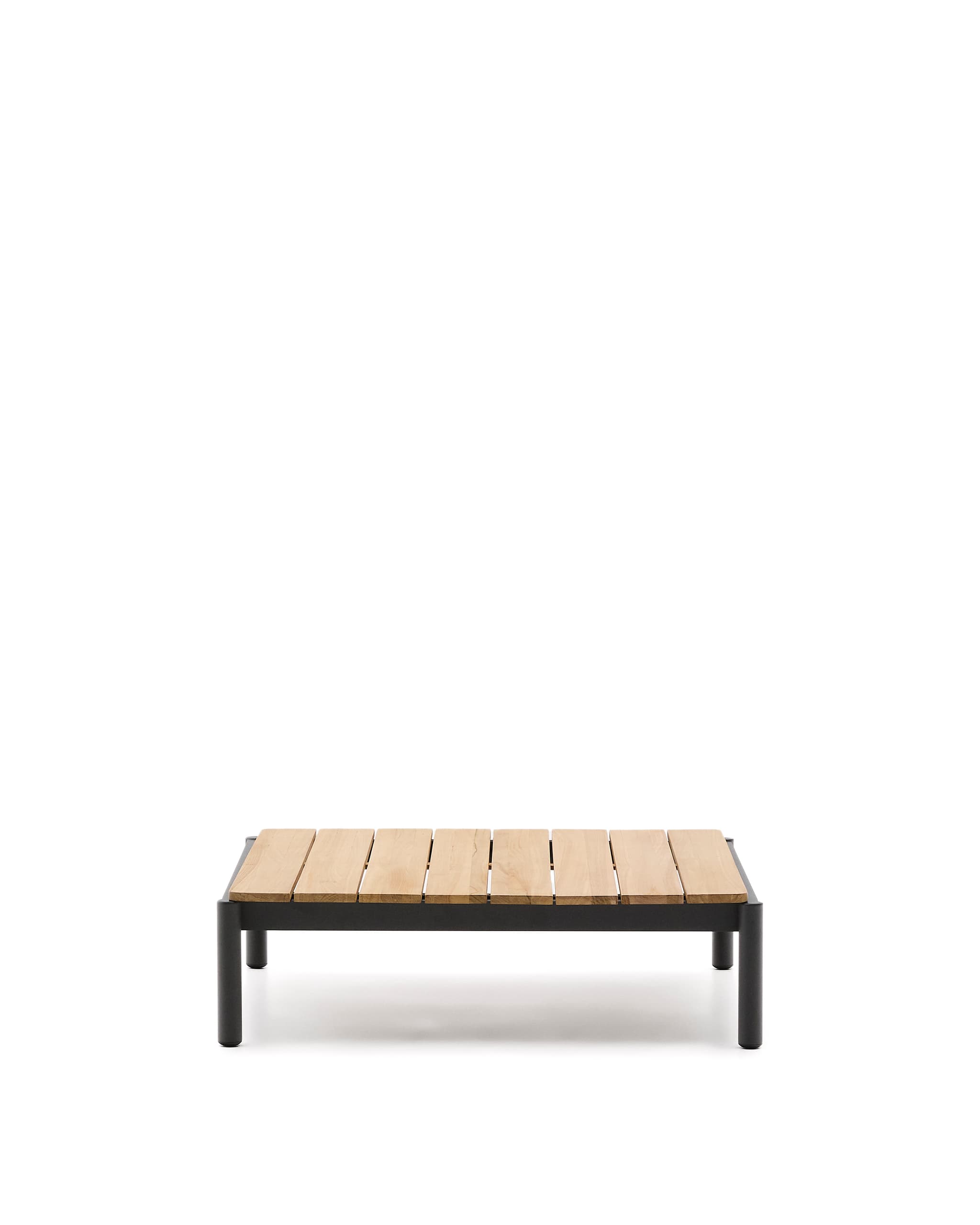 KAVE HOME Sorell soffbord i grå aluminium och teak 89 x 91 cm FSC 100%