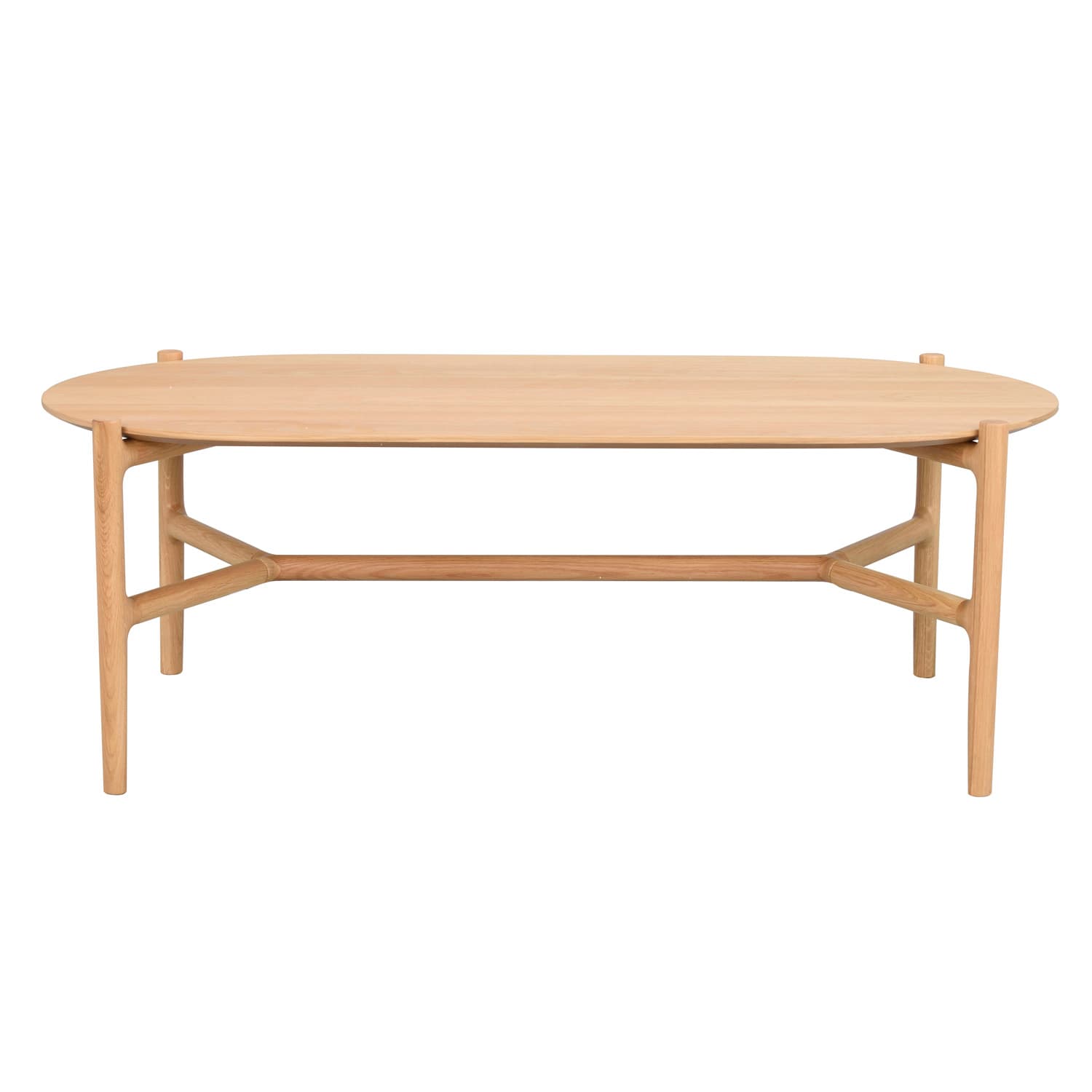 ROWICO Holton Soffbord, Ovalt - Naturlig Ekfanér och Ek (130 x 65 cm)