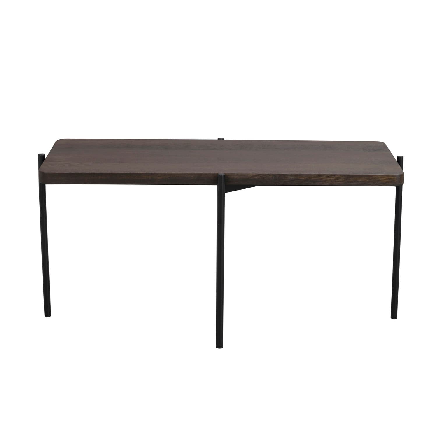ROWICO Shelton Soffbord - Brun Ask och Svart Metall (95 x 50 cm)