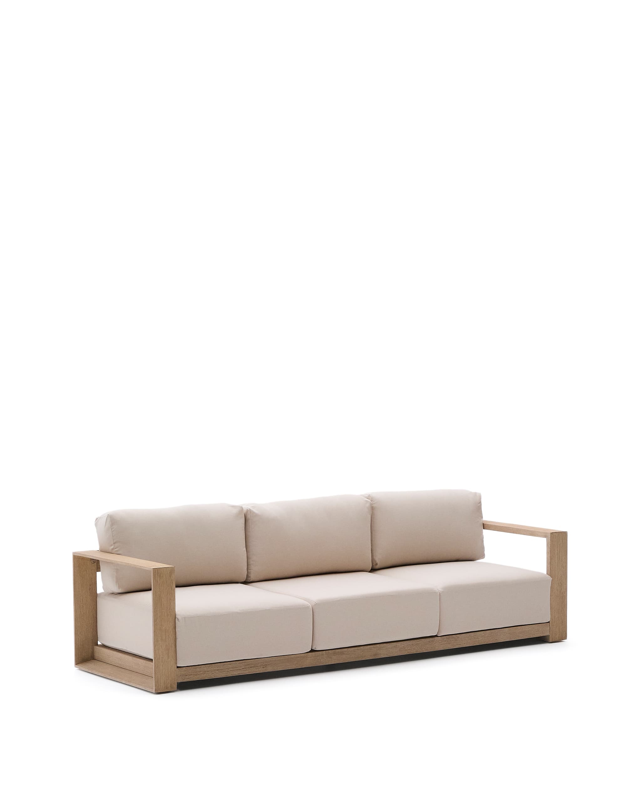 KAVE HOME Ambra 3-sitssoffa i massivt akaciaträ med ljus finish 249 cm
