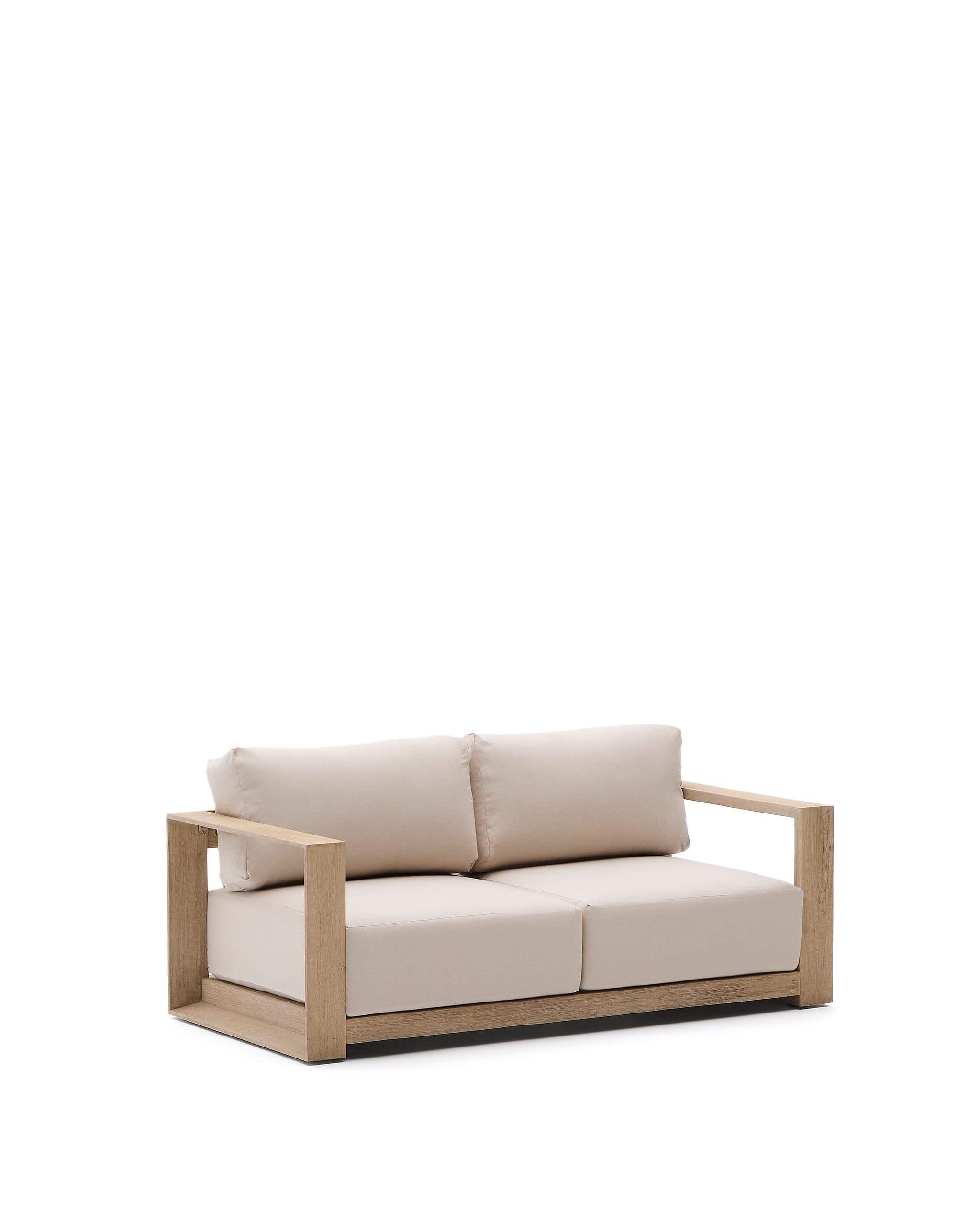 KAVE HOME Ambra 2-sitssoffa i massivt akaciaträ med ljus finish 174 cm