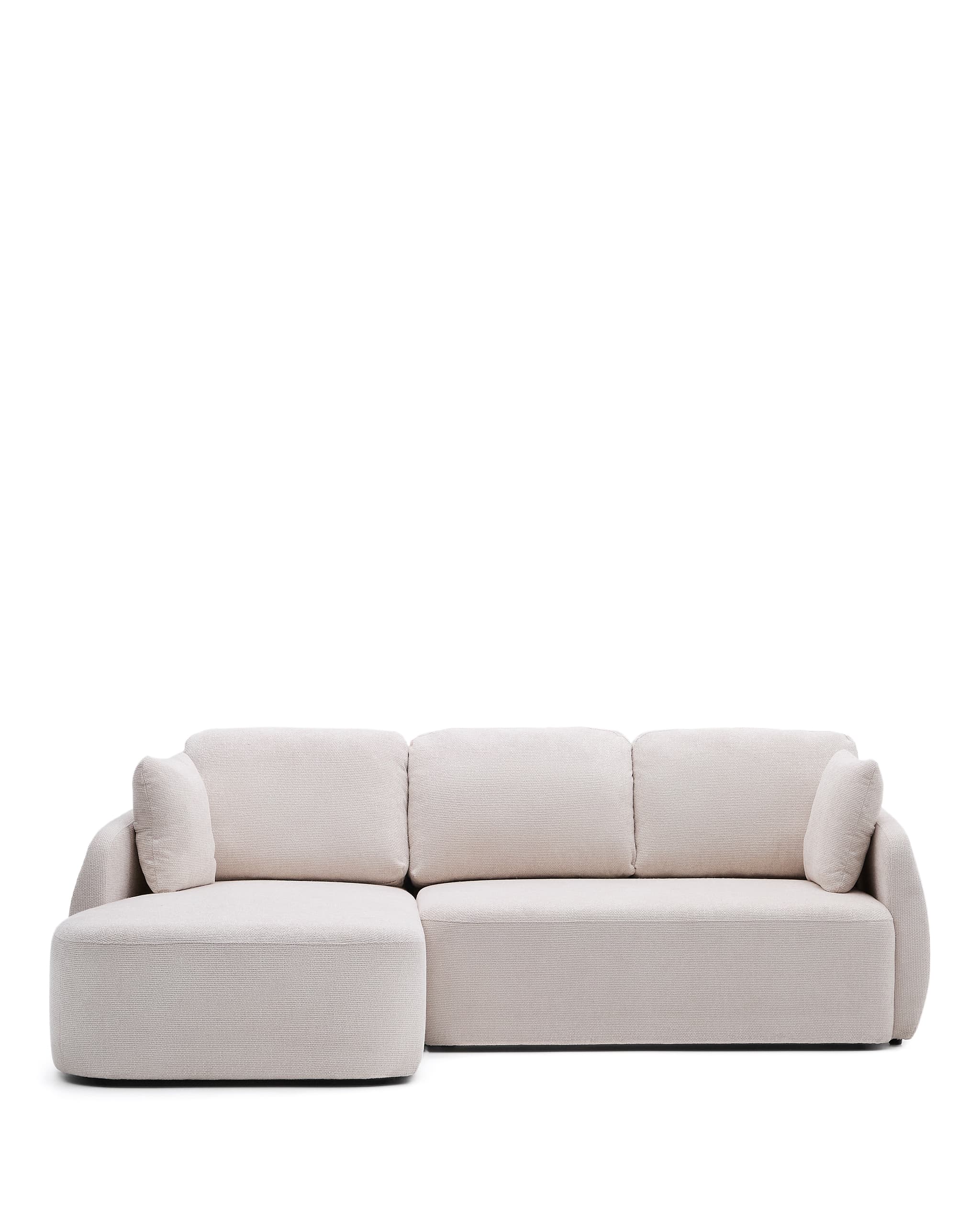 KAVE HOME Laira 3-sits bäddsoffa, med vänster schäslong - ecru chenilletyg (246cm)