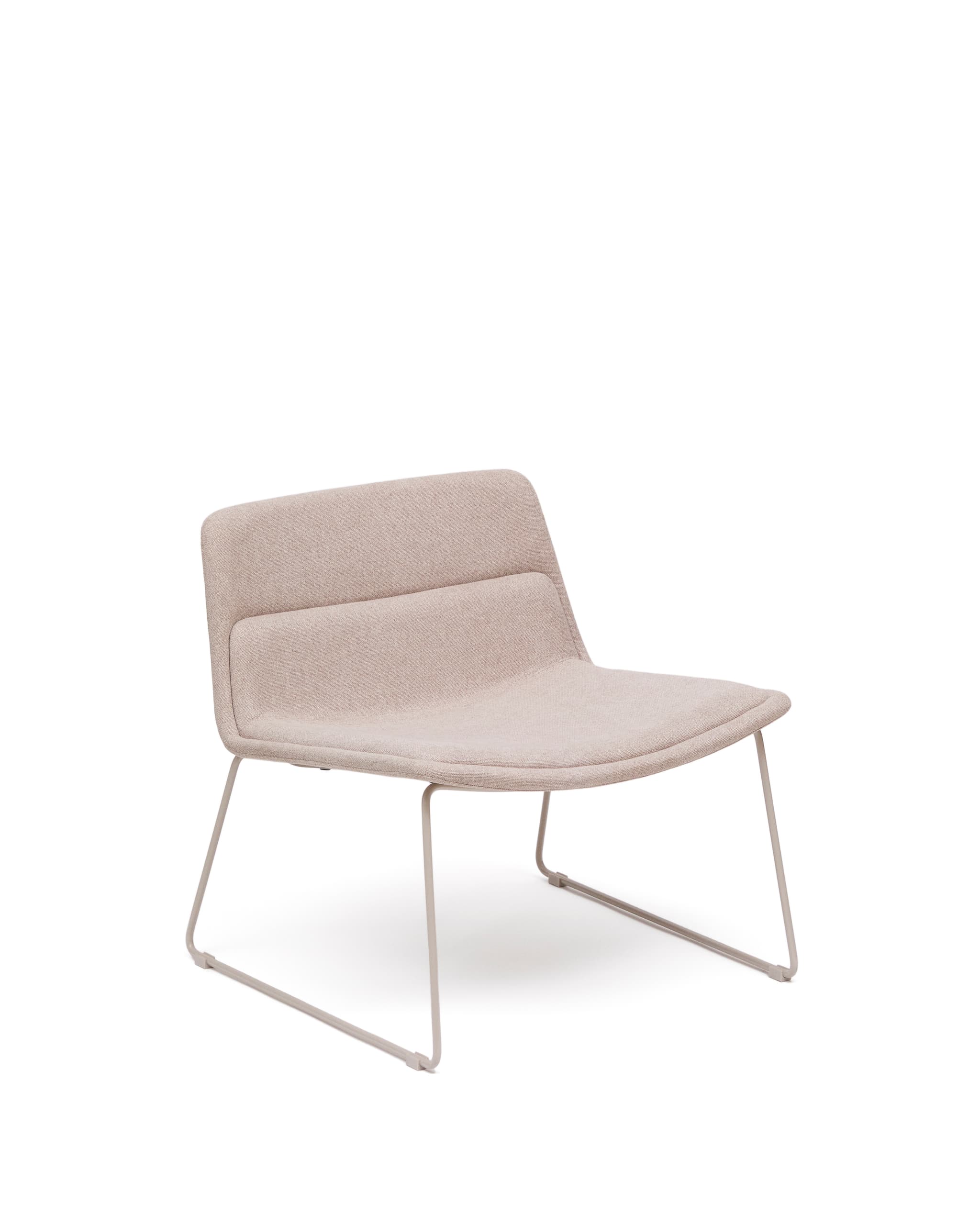 KAVE HOME Zahara beige fåtölj och stål i beige finish, 100% FSC