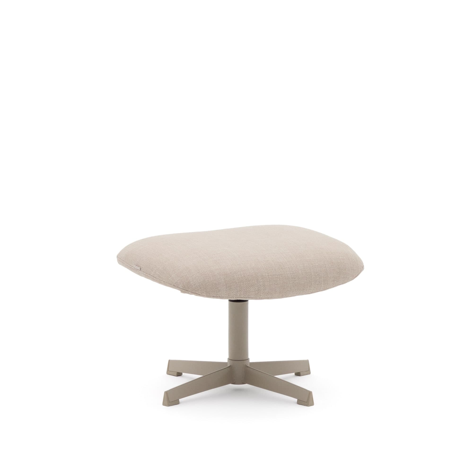 KAVE HOME Teryl fotpall, rektangulär - beige chenille och grå metall (58x42,5)