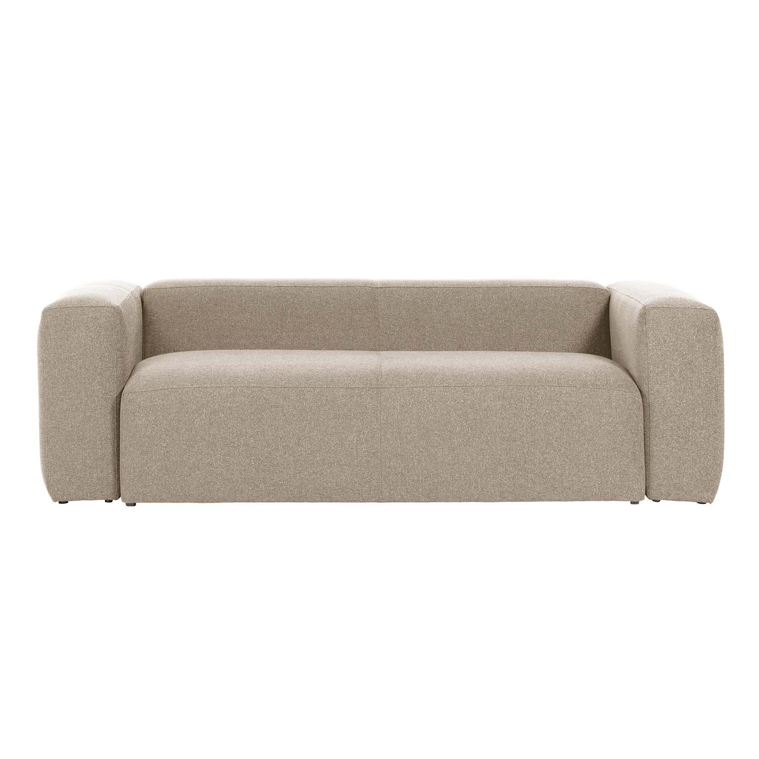 KAVE HOME Blok 3-sits Soffa - Beige Polyester och Stål