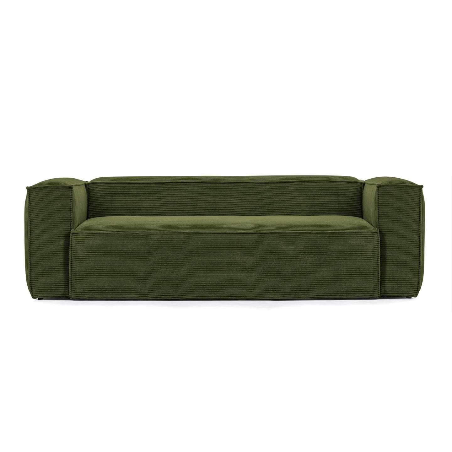 KAVE HOME Blok 3-sits Soffa - Grön Manchester Sammet (240 cm)