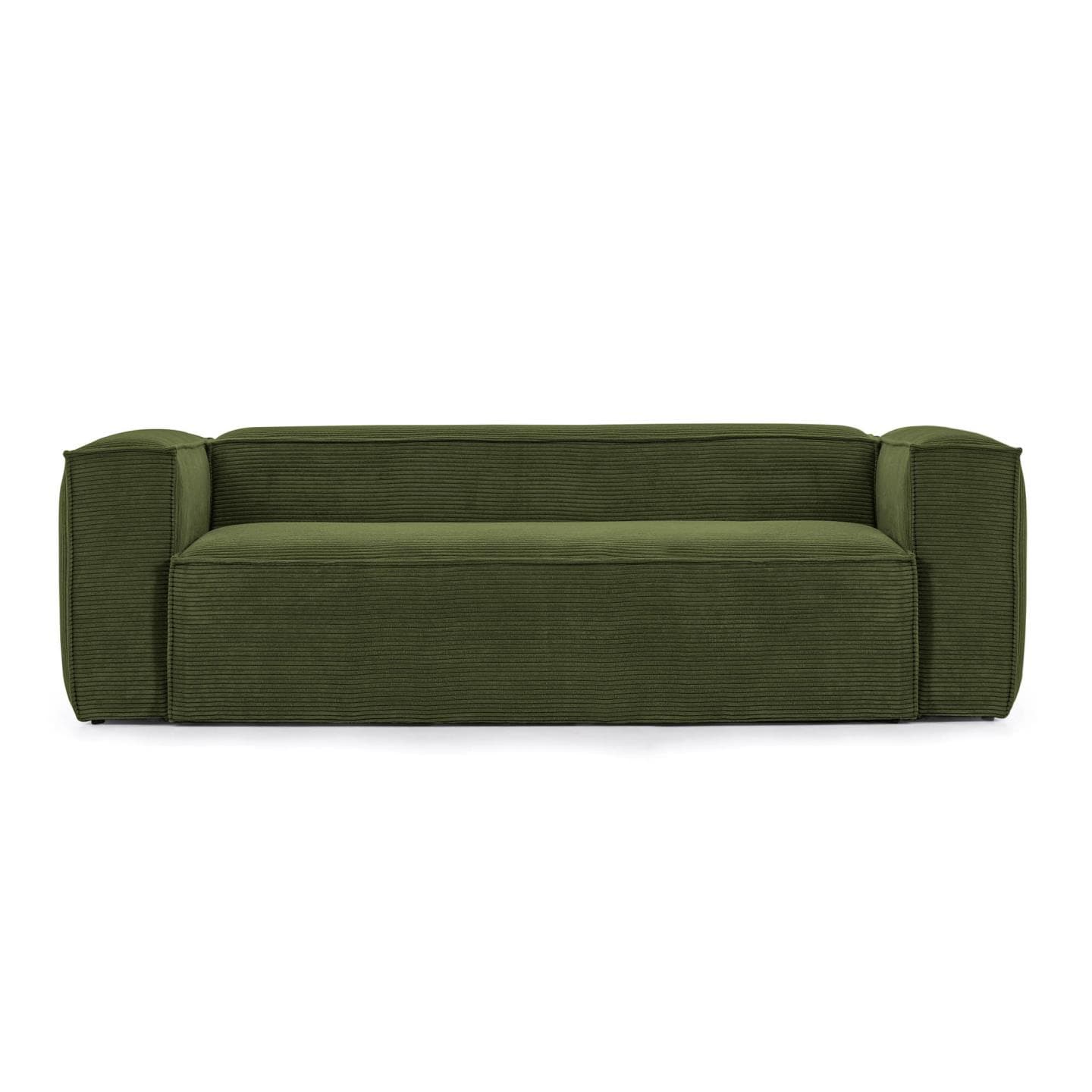 KAVE HOME Blok 2-sits Soffa - Grön Manchester Sammet (210 cm)