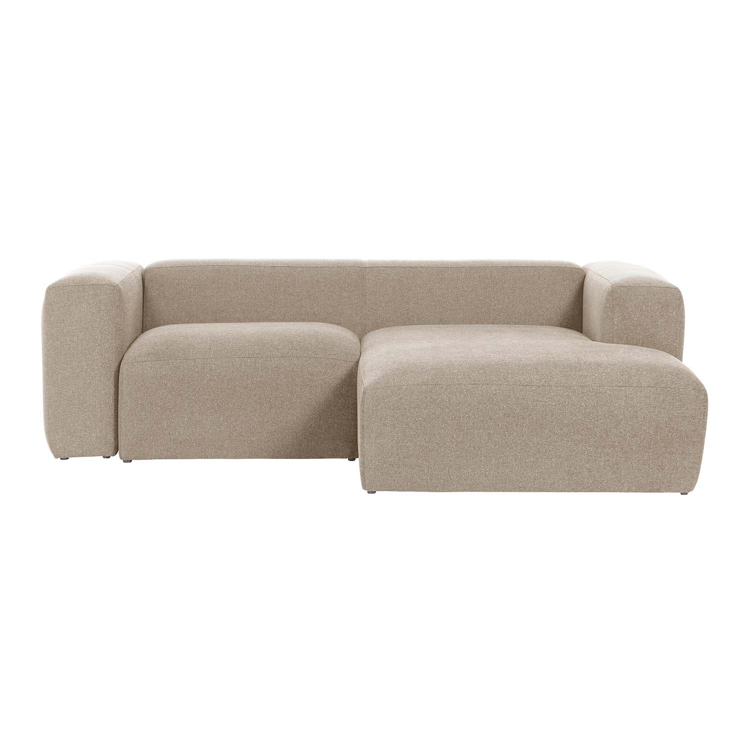 KAVE HOME Blok Soffa, med Höger Schäslong - Beige Polyester och Stål