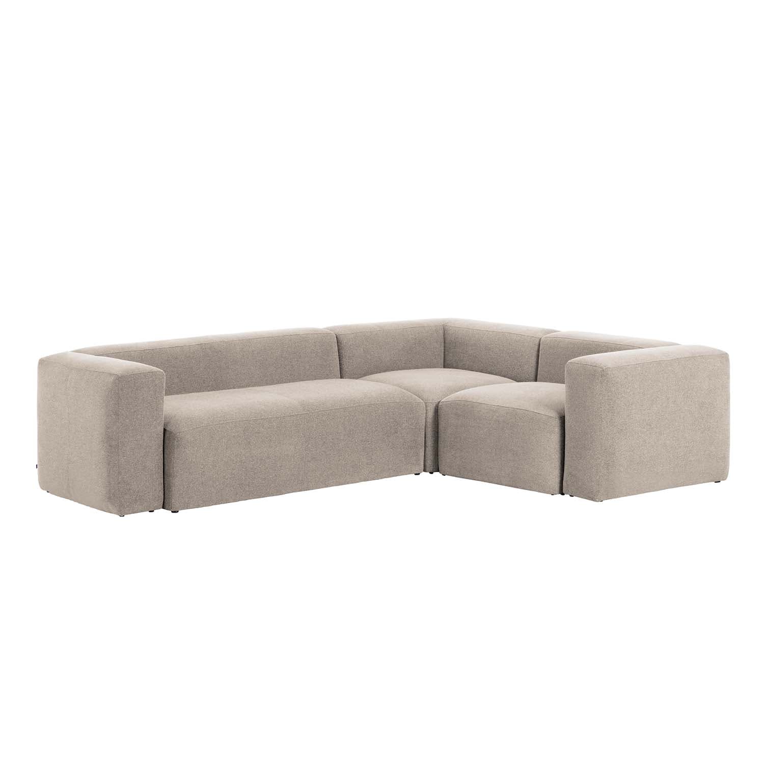 KAVE HOME Blok Hörnsoffa - Beige Polyester