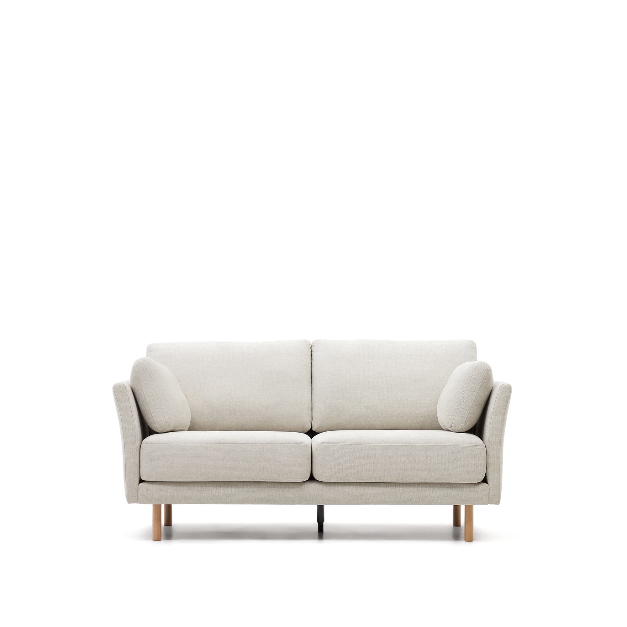 KAVE HOME Gilma 2-sits soffa i cheniljpärla med ben i naturlig träfinish, 170 cm