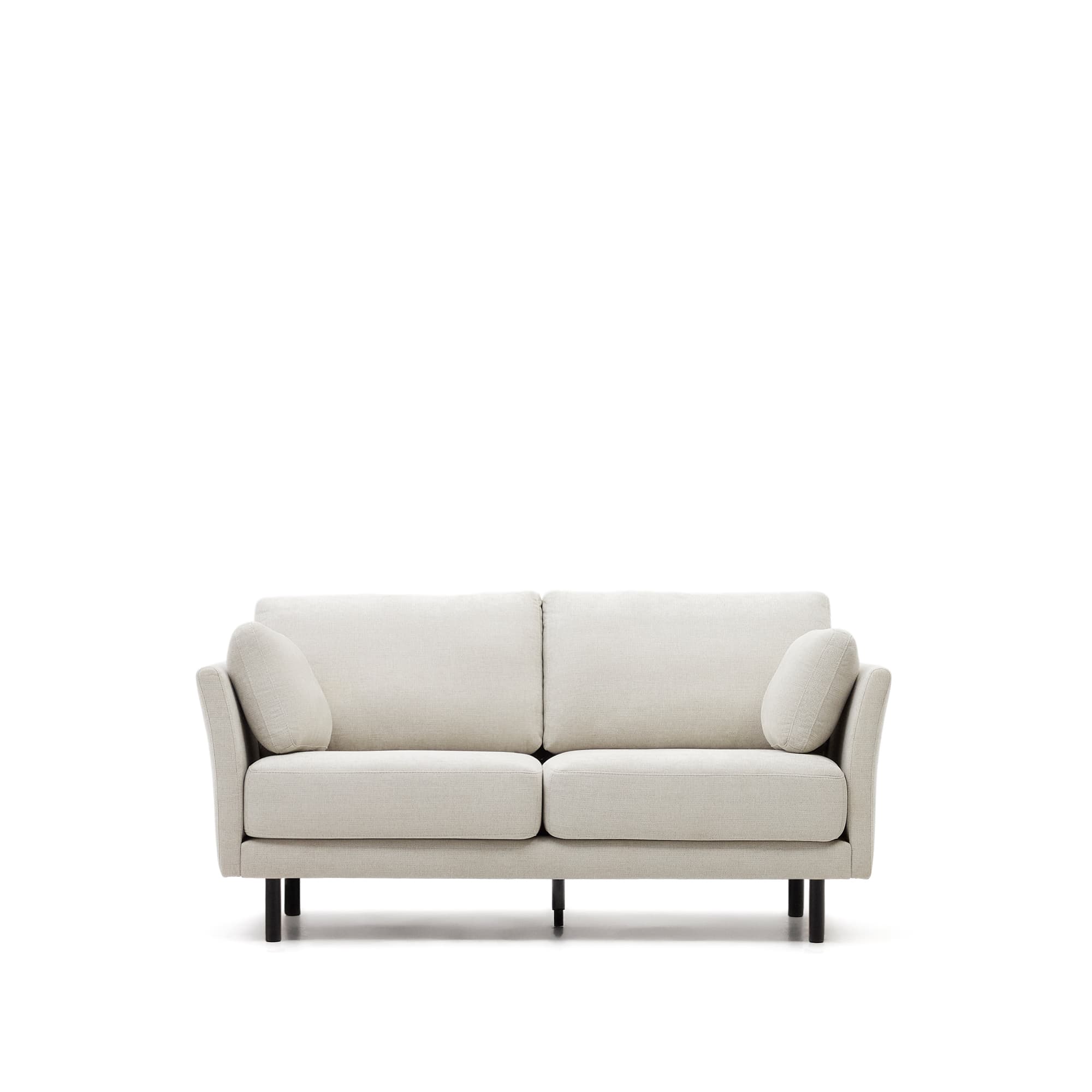 KAVE HOME Gilma 2-sits soffa i chenillepärla med ben i svartmålad finish, 170 cm