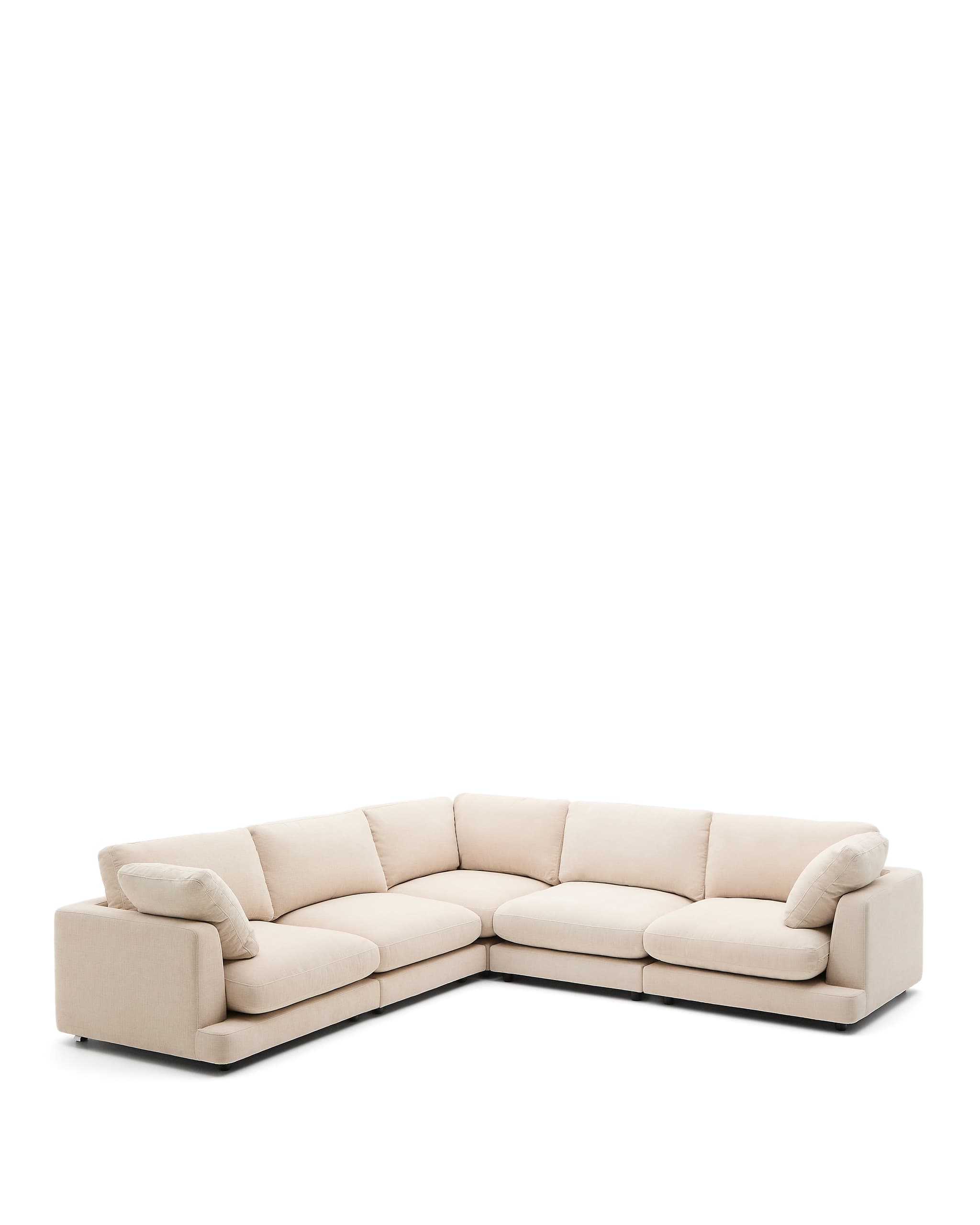KAVE HOME Gala hörnsoffa 6-sits i beige chenille FSC Mix Credit 300 x 300 cm