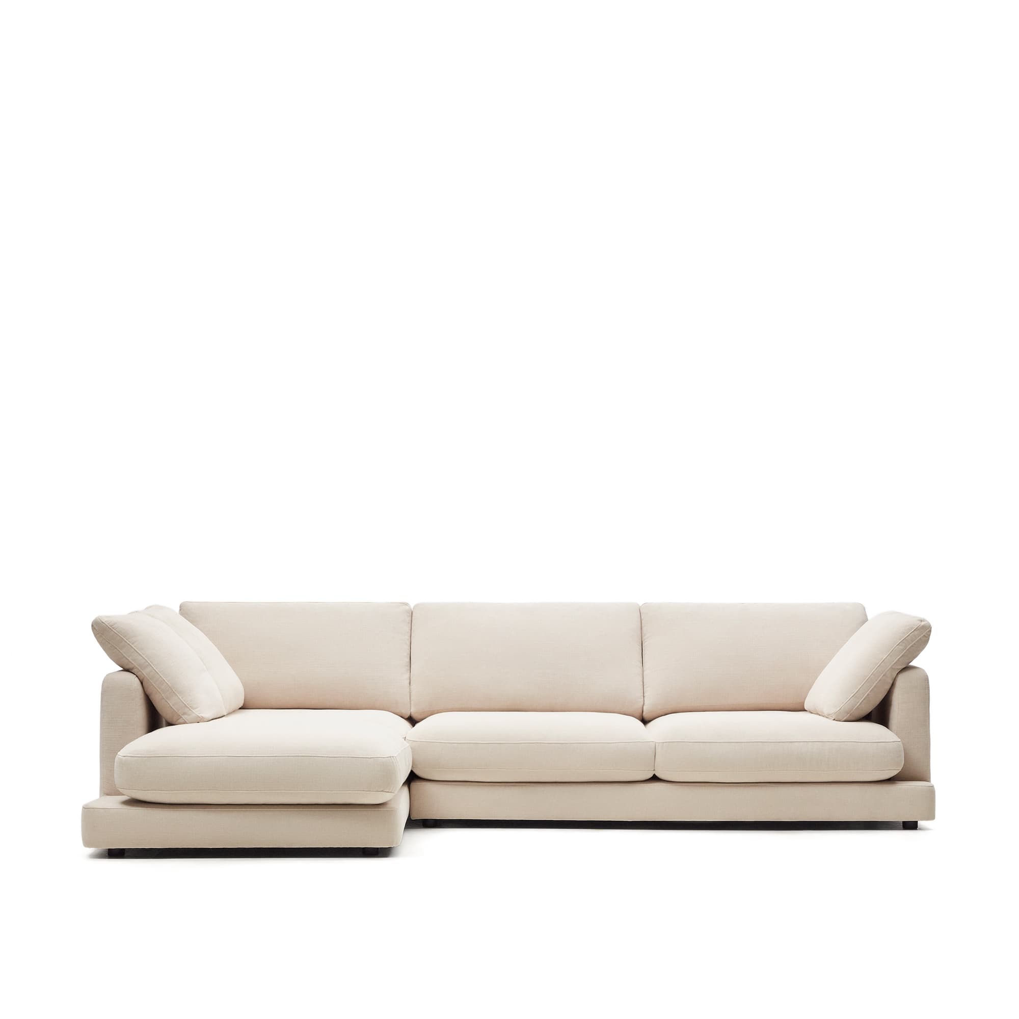 KAVE HOME Gala 4-sits soffa med schäslong på vänster sida i beige, 300 cm