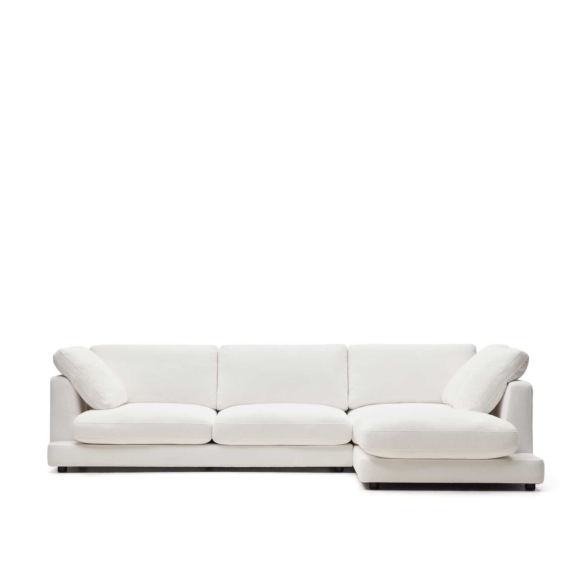 KAVE HOME Gala 4-sits soffa med schäslong på höger sida i vit, 300 cm
