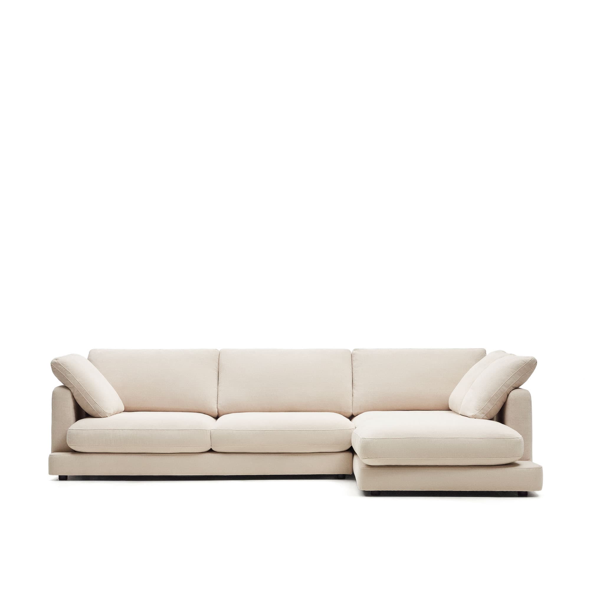 KAVE HOME Gala 4-sits soffa med schäslong på höger sida i beige, 300 cm
