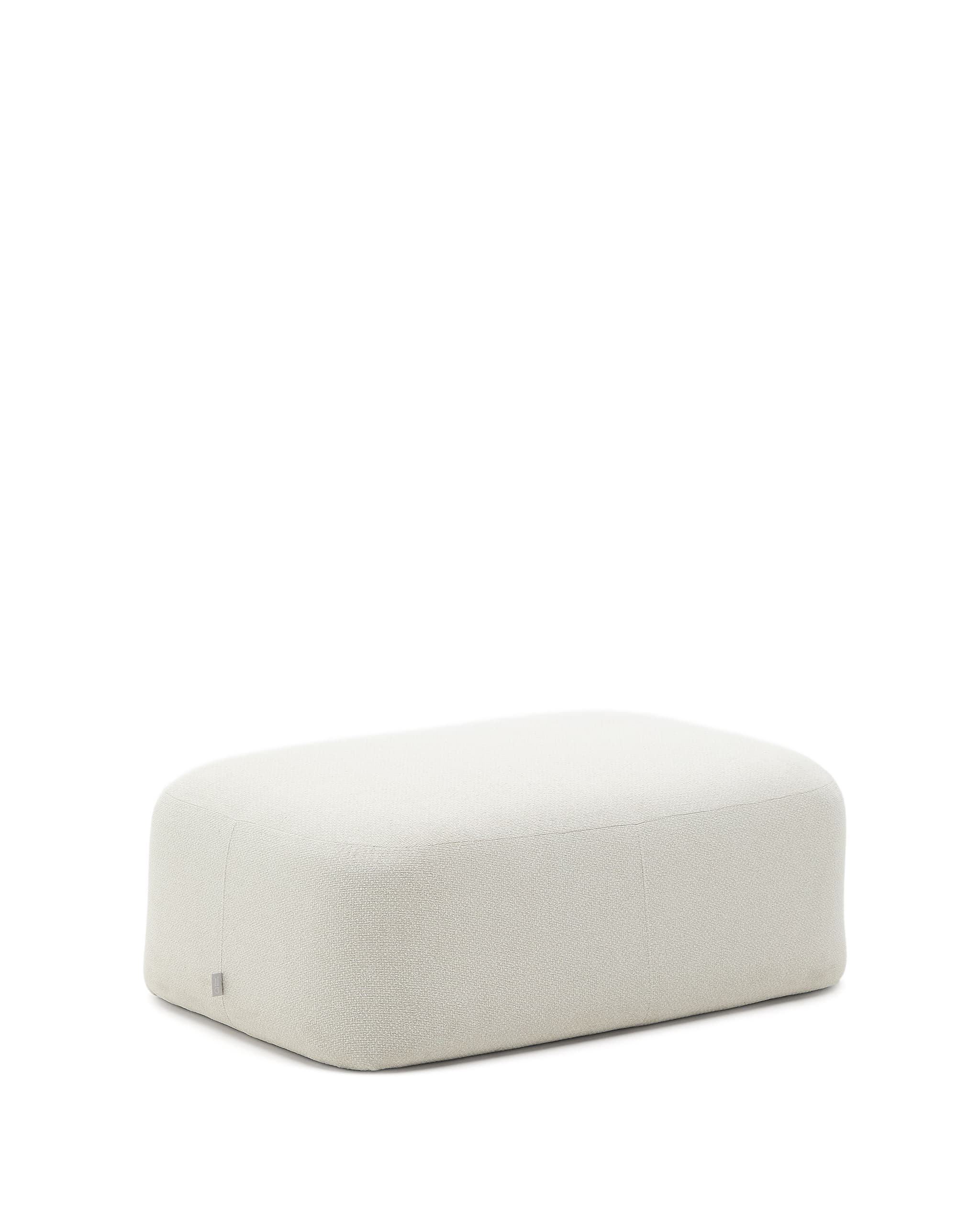 KAVE HOME Martina fotpall i ecru chenille 123 x 85 cm