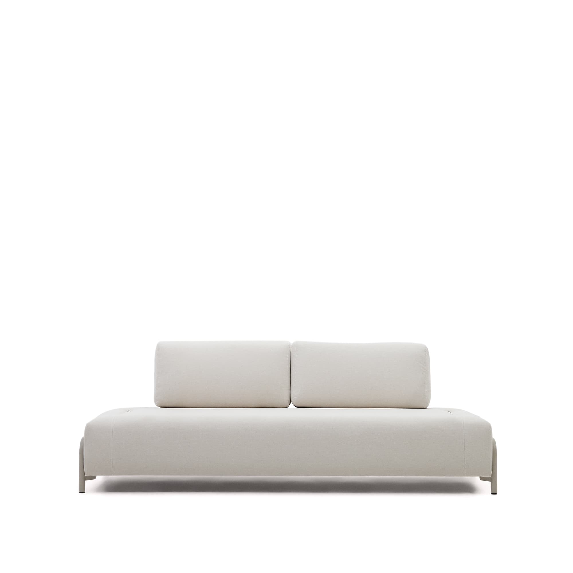 KAVE HOME Compo modul beige chenille 3-sits med grå metallstruktur 232 cm