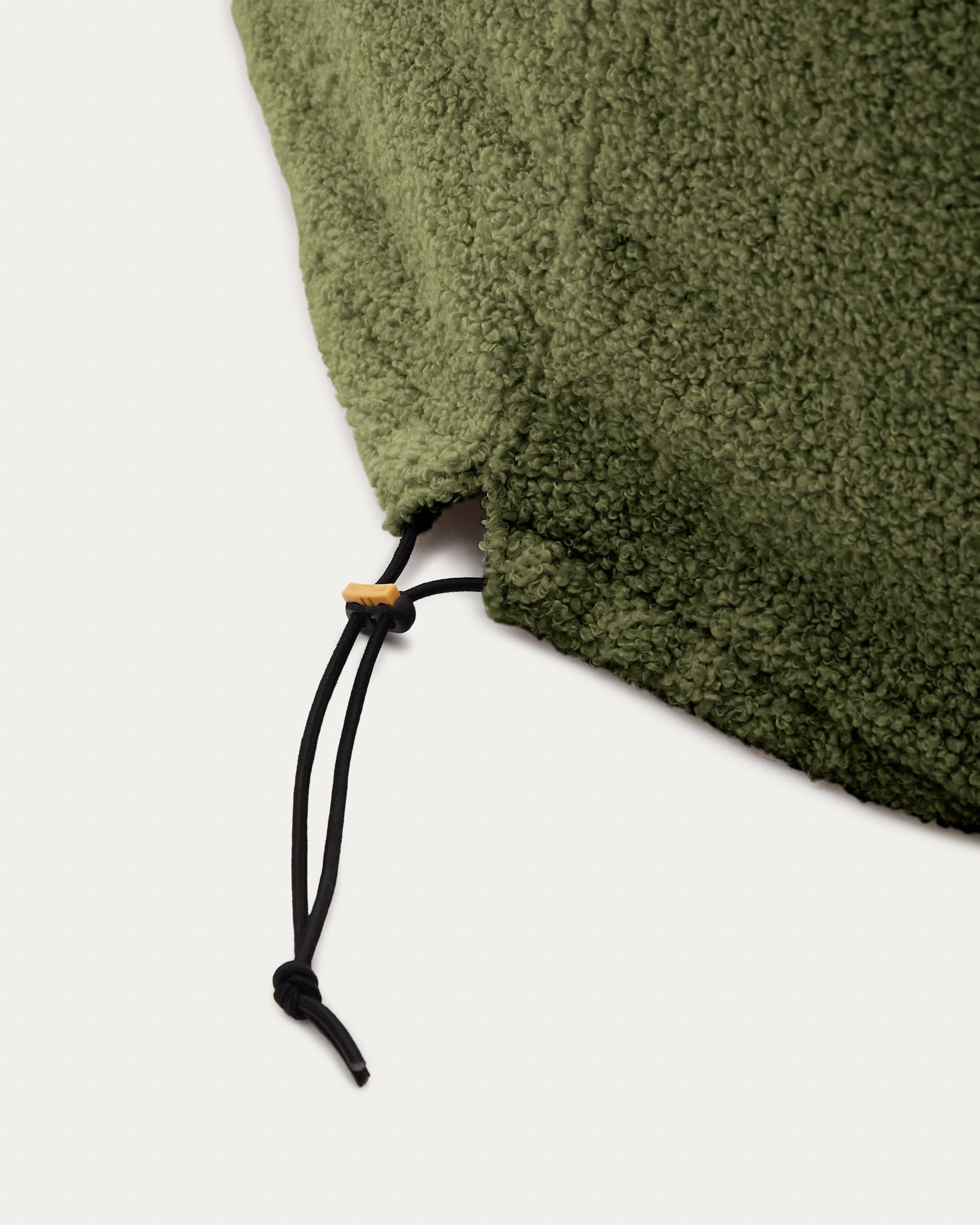 KAVE HOME Kaeli fotstöd med avtagbart överdrag i grön bouclé Ø 120 cm