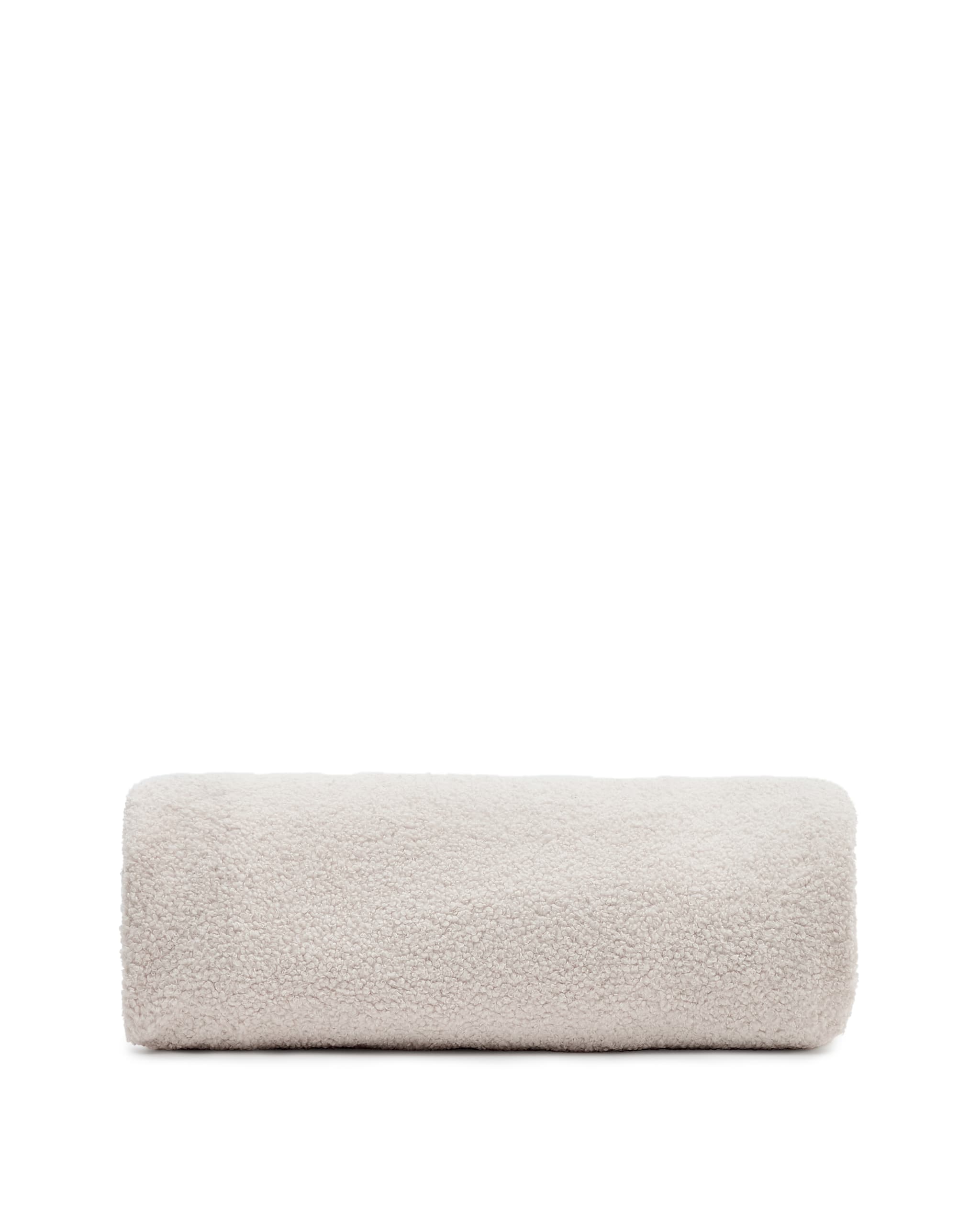 KAVE HOME Kaeli fotpallsöverdrag i ecru bouclé Ø120 cm