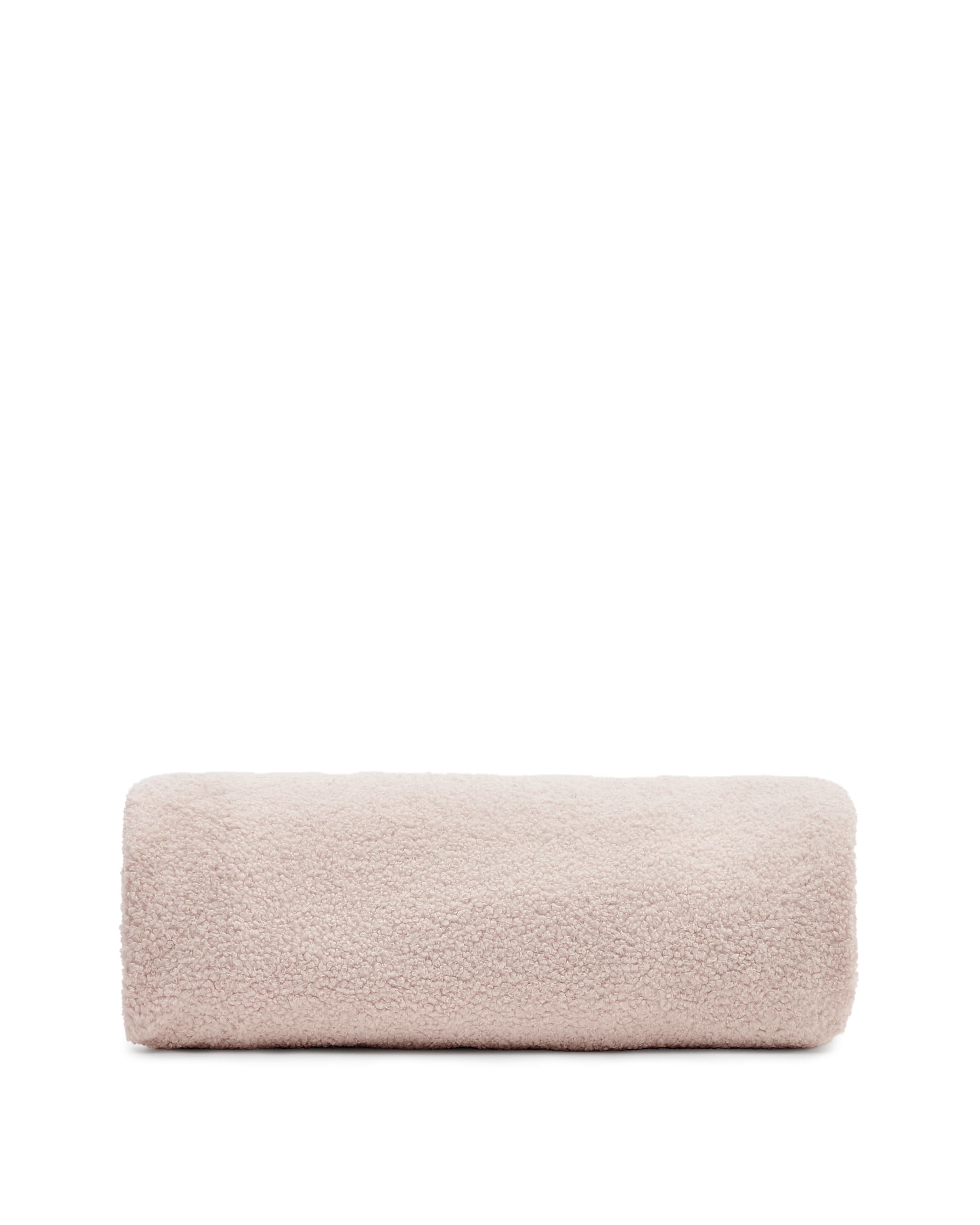 KAVE HOME Kaeli fotpallsöverdrag i rosa bouclé Ø120 cm