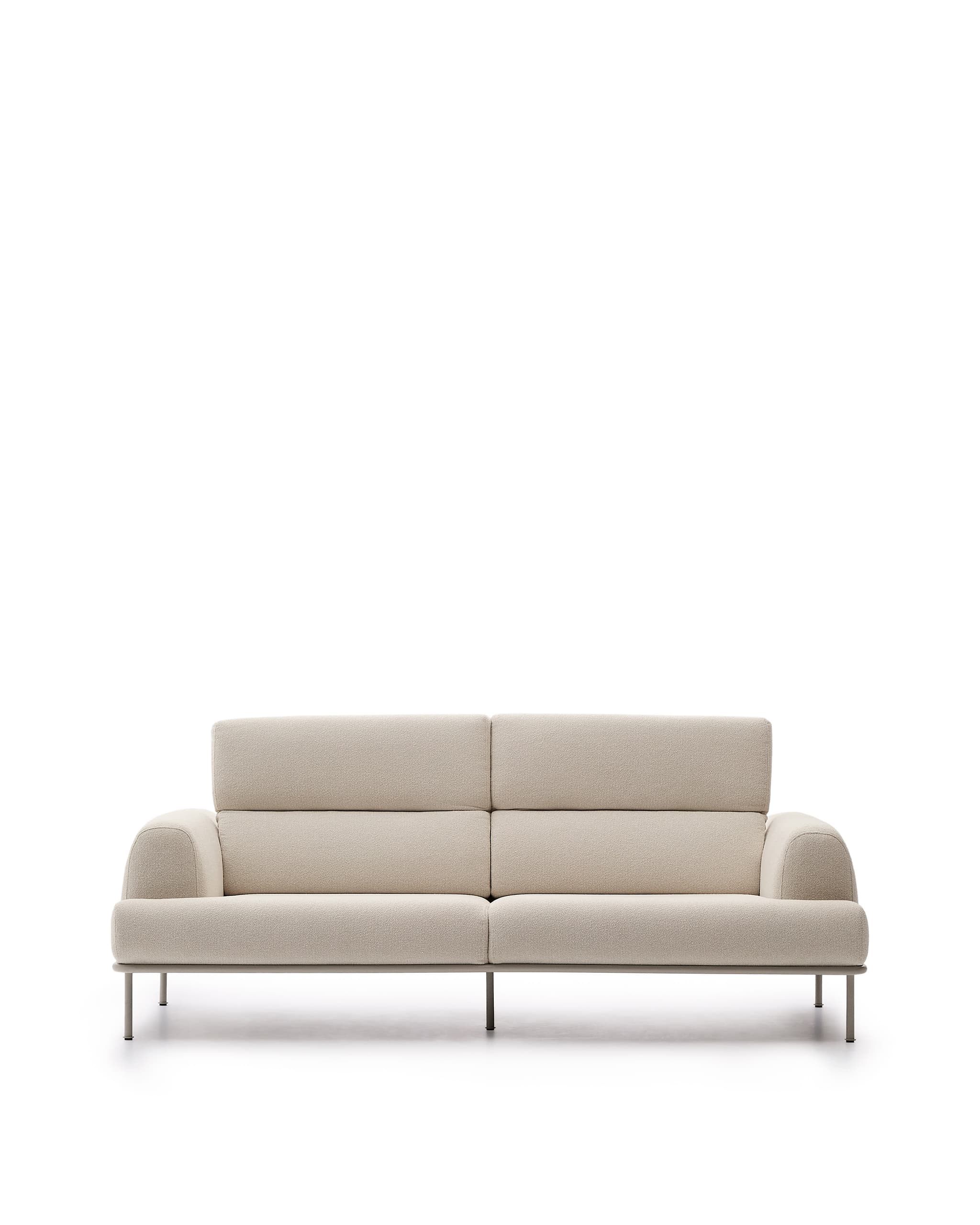 KAVE HOME Aurum 3 pers. soffa, m. nackstöd - krämtyg och matt grå metall (B: 234cm)
