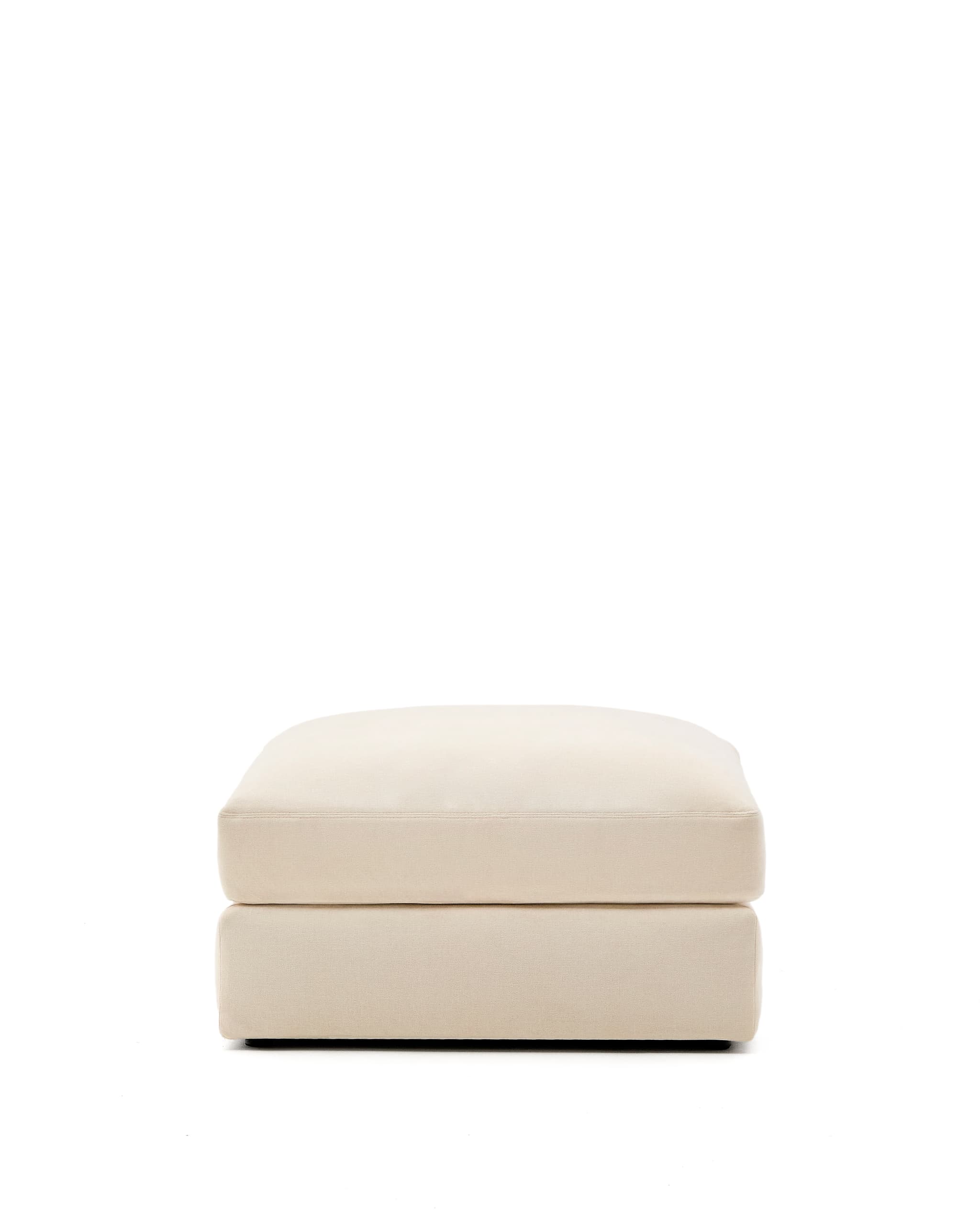 KAVE HOME Alea ecru chenille fotstöd med avtagbart överdrag 90 x 90 cm