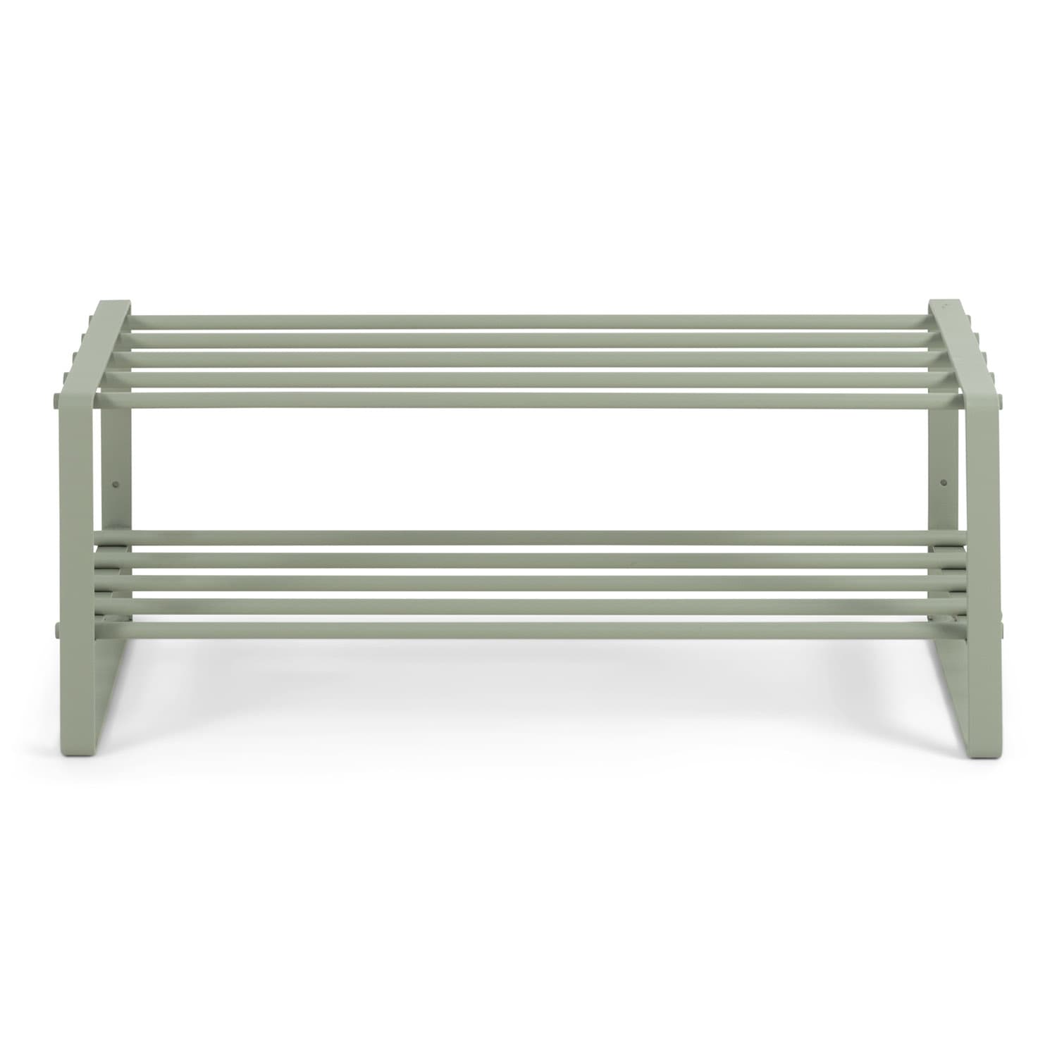 SPINDER DESIGN Rex skoställ, med 2 hyllor - dammgrönt stål (70x29)