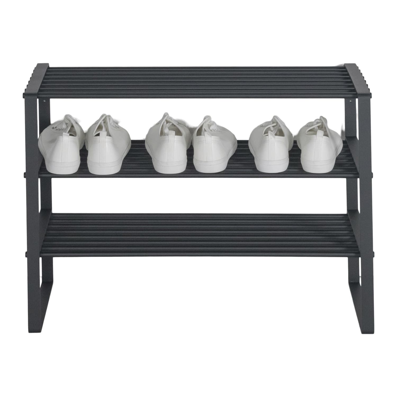 SPINDER DESIGN Rex skoställ, med 3 hyllor - svart stål (70x29)
