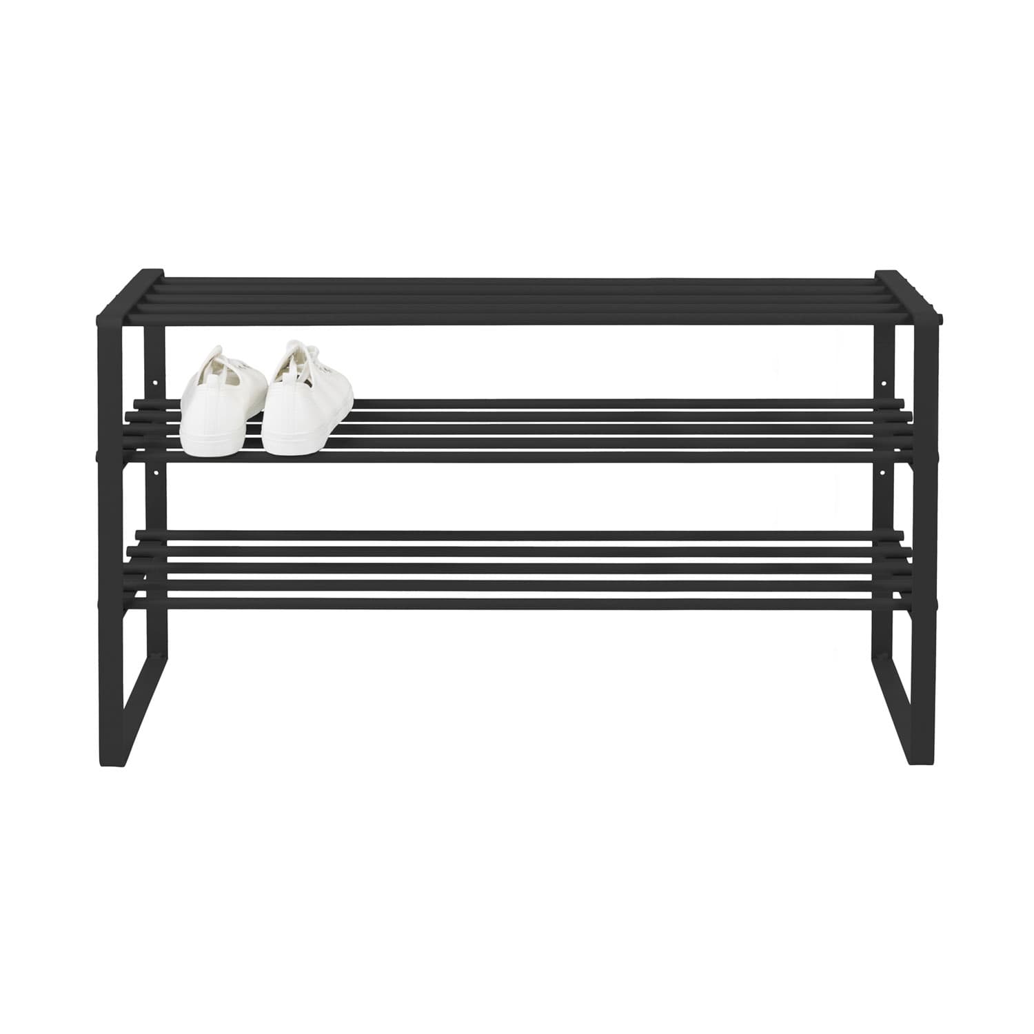 SPINDER DESIGN Rex SR 2 Skoställ, med 3 Hyllplan - Svart Stål (100 x 29 cm)