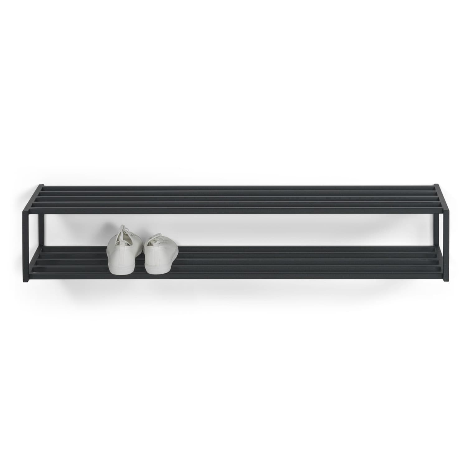 SPINDER DESIGN School Skoställ, med 2 Hyllplan - Svart Stål (118 x 20,5 cm)