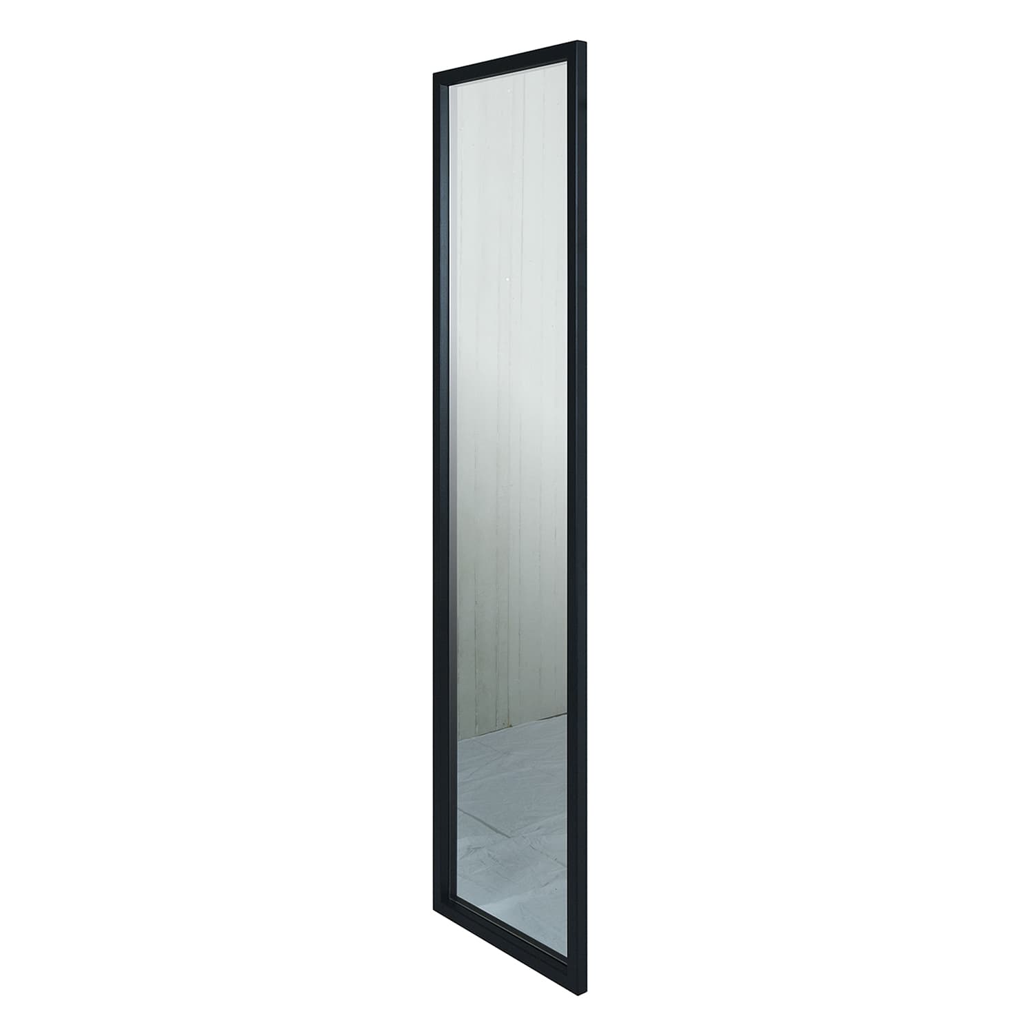 SPINDER DESIGN Rektangulär Senza Väggspegel - Spegelglas och Svart Stål (185 x 46 cm)