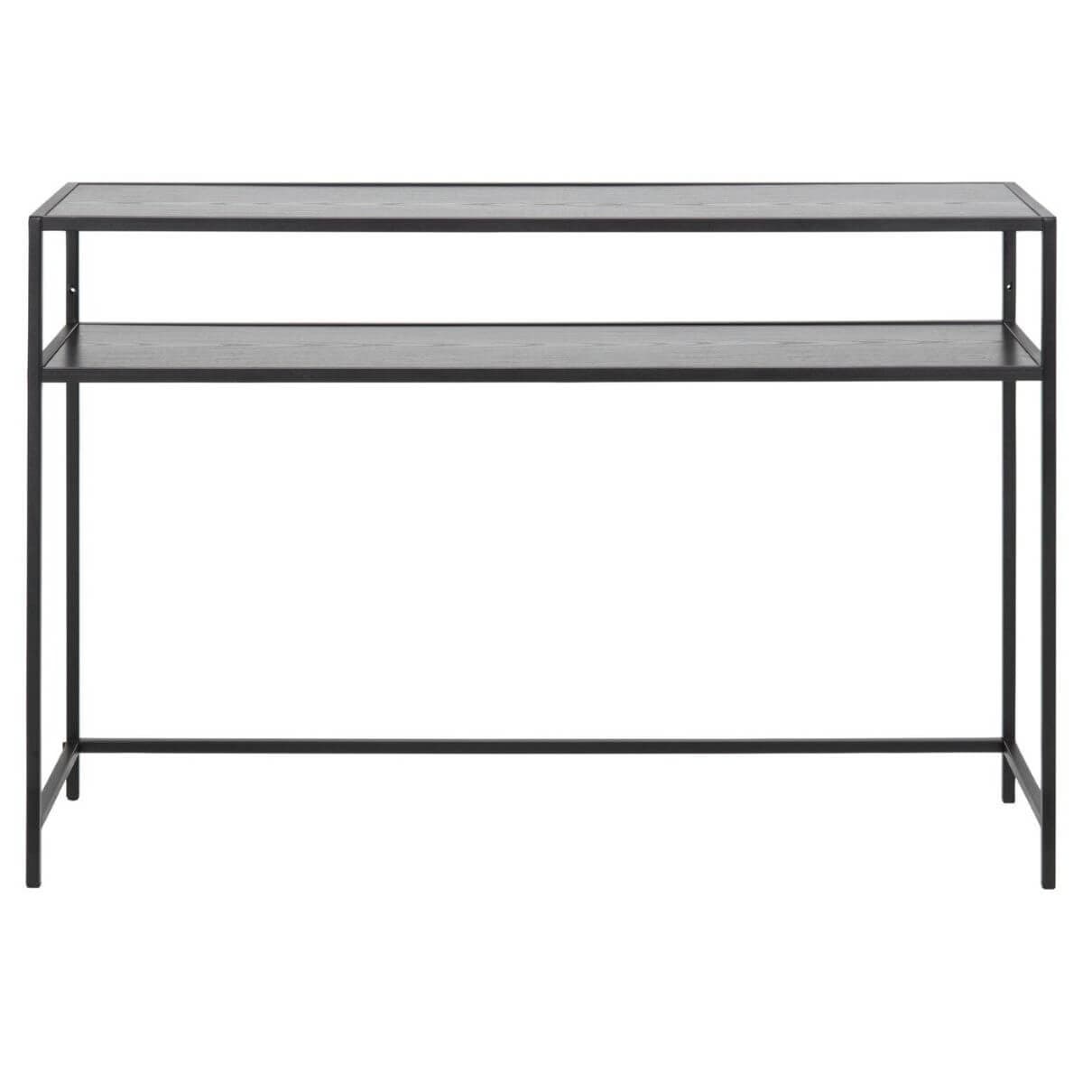 ACT NORDIC Seaford konsolbord, med 1 hylla - svart melaminlåda och metall (120x35)