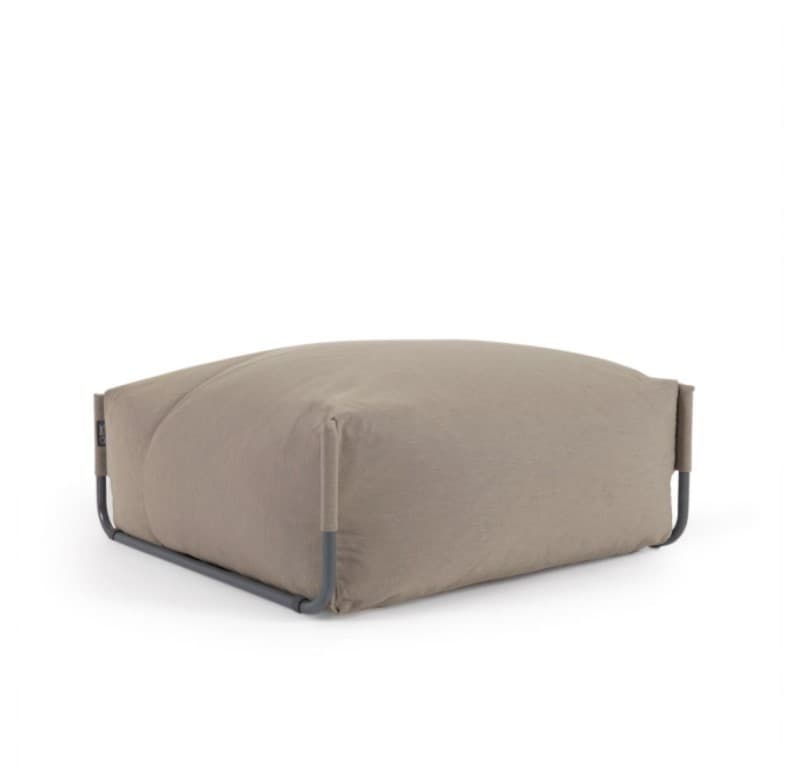 KAVE HOME Square Grön och Svart Aluminium Puff för 100% Utomhusmodulär Soffa 101 x 101 cm
